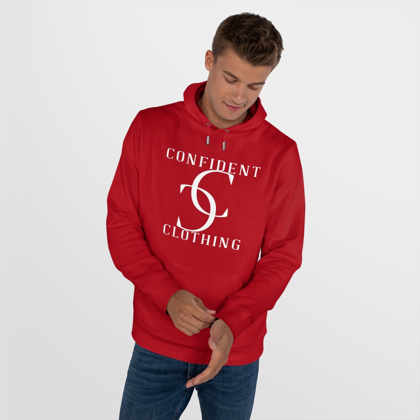 (hoodie unisex) multi-color Confident Clothing Luxury Hooded Sweatshirt (big cc white logo)