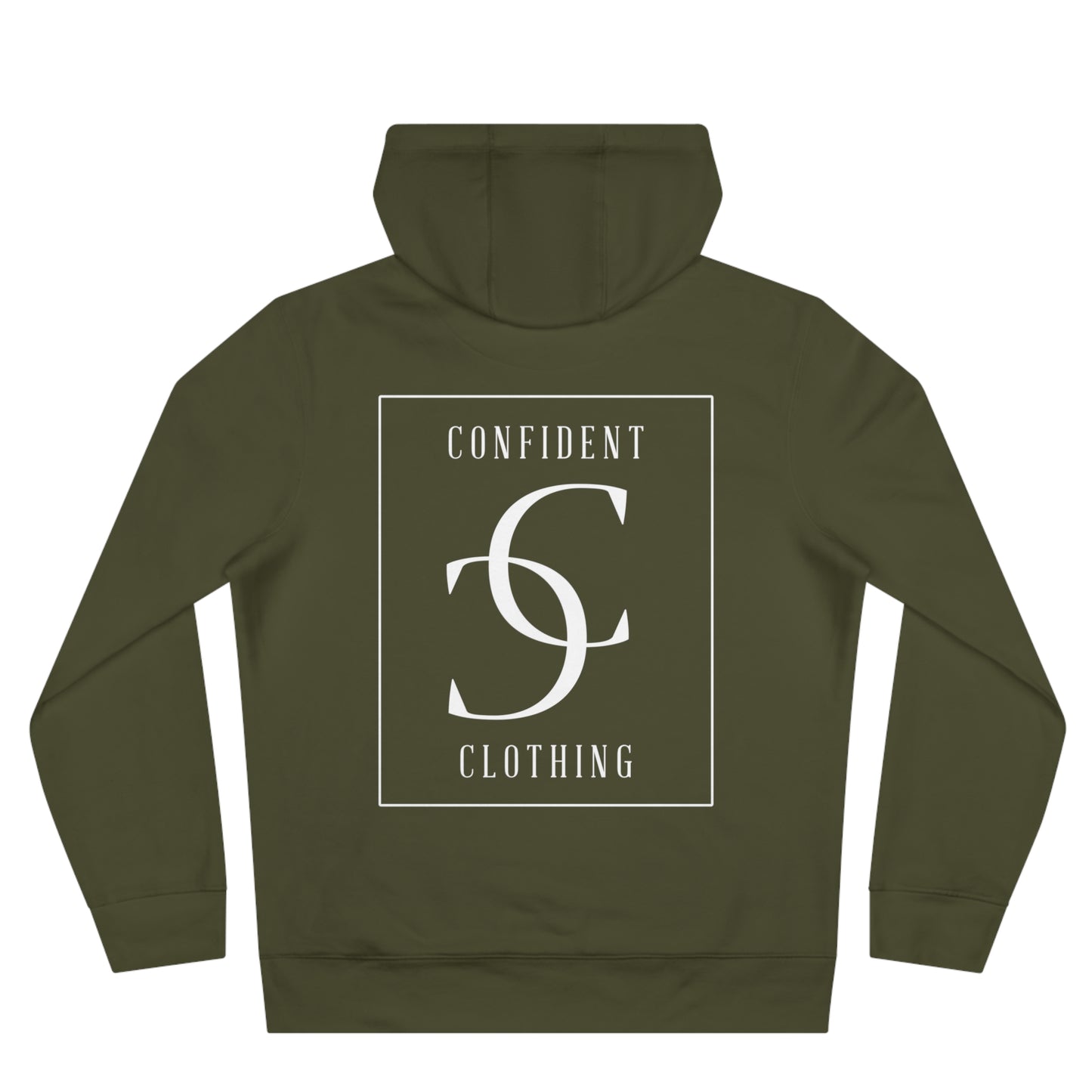 (hoodie unisex) multi-color Confident Clothing Luxury Hooded Sweatshirt (big cc white logo on back)