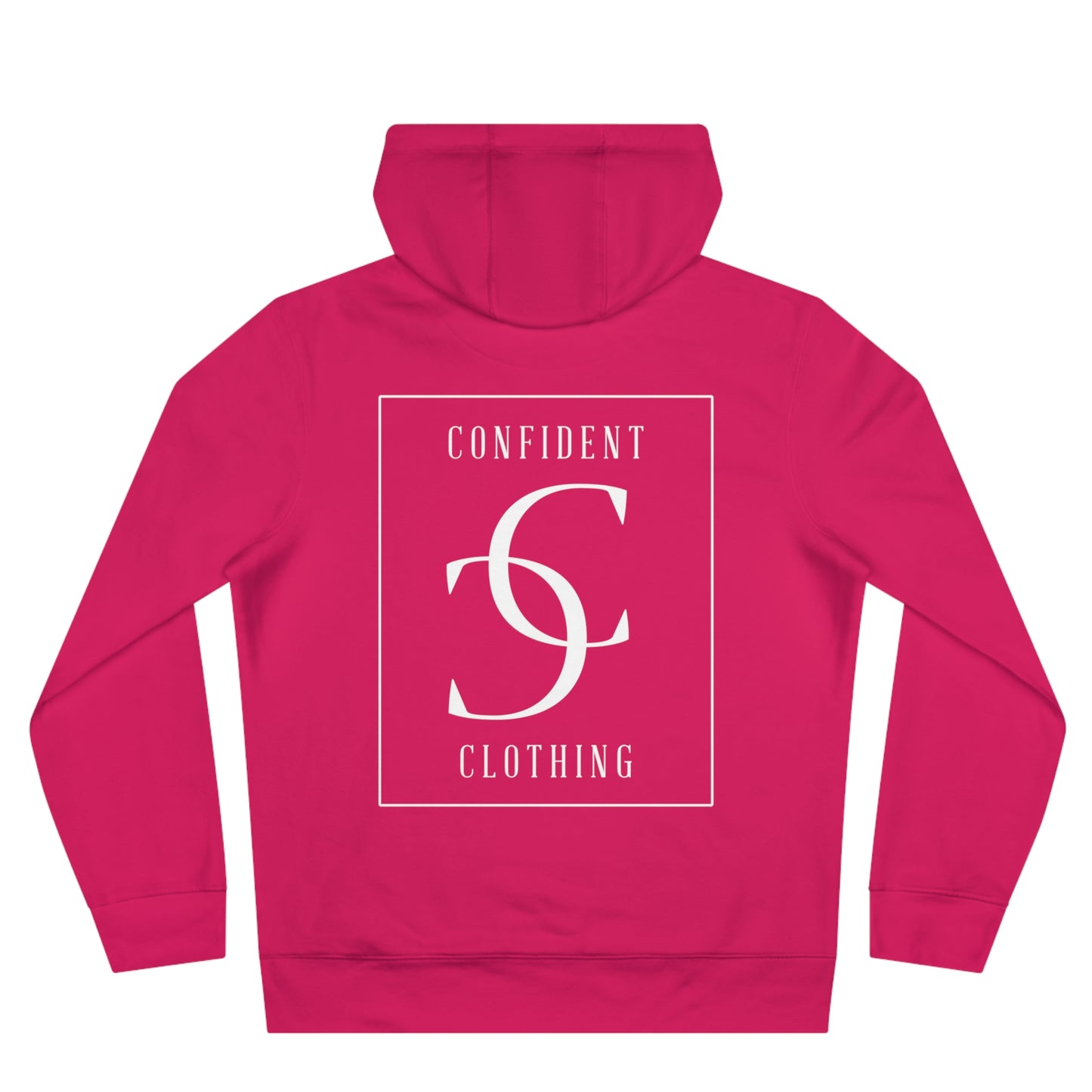 (hoodie unisex) multi-color Confident Clothing Luxury Hooded Sweatshirt (big cc white logo on back)