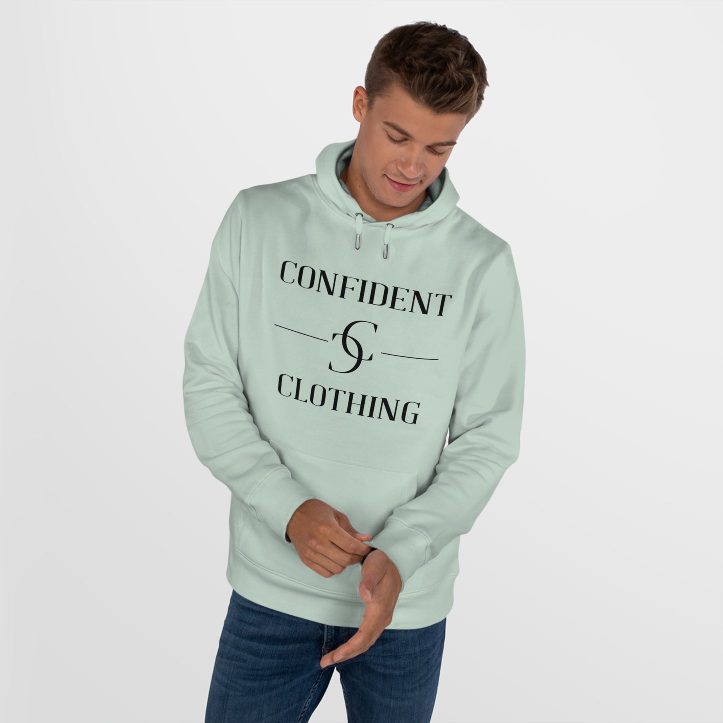 (hoodie unisex) multi-color Confident Clothing Luxury Hooded Sweatshirt (ml black logo)