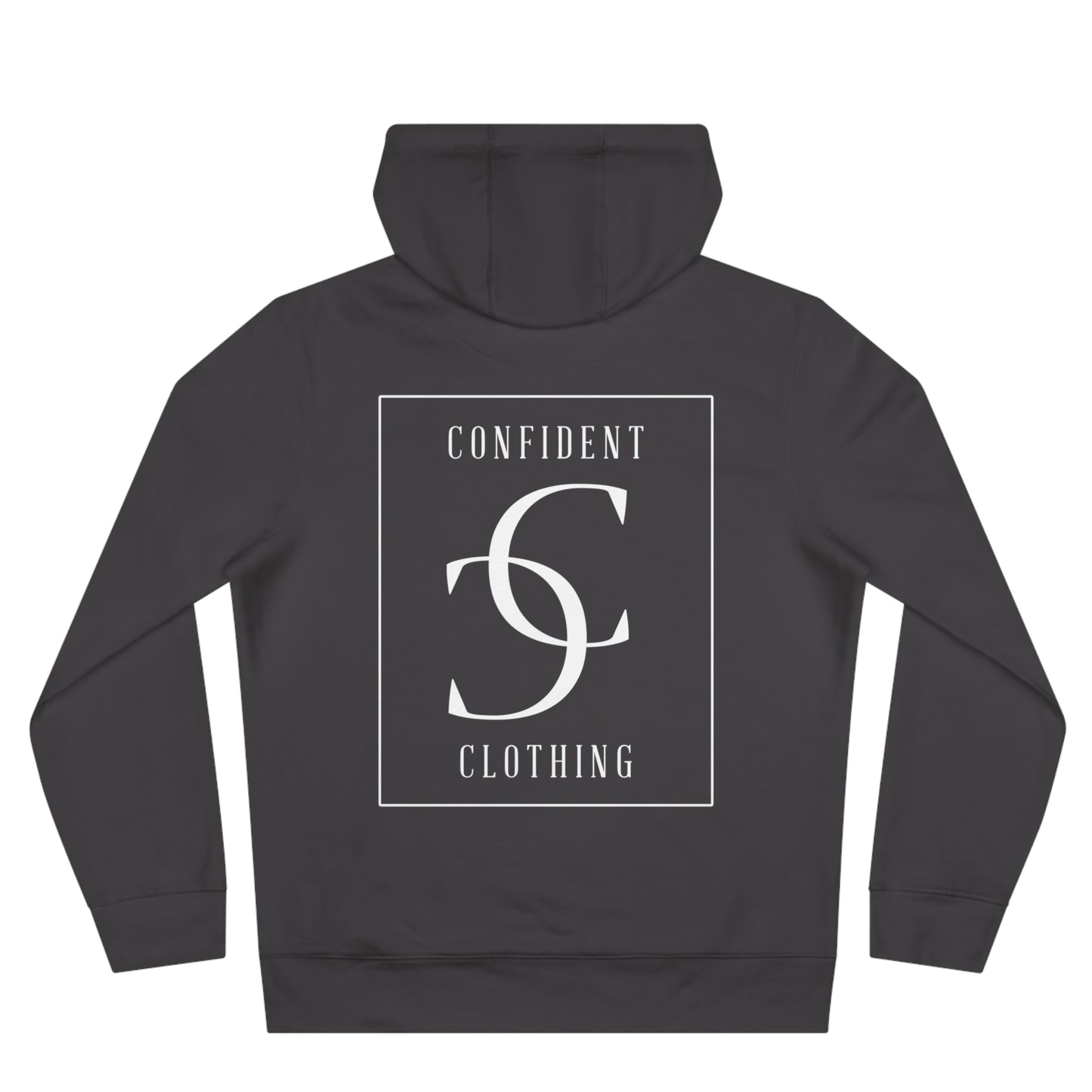 (hoodie unisex) multi-color Confident Clothing Luxury Hooded Sweatshirt (big cc white logo on back)