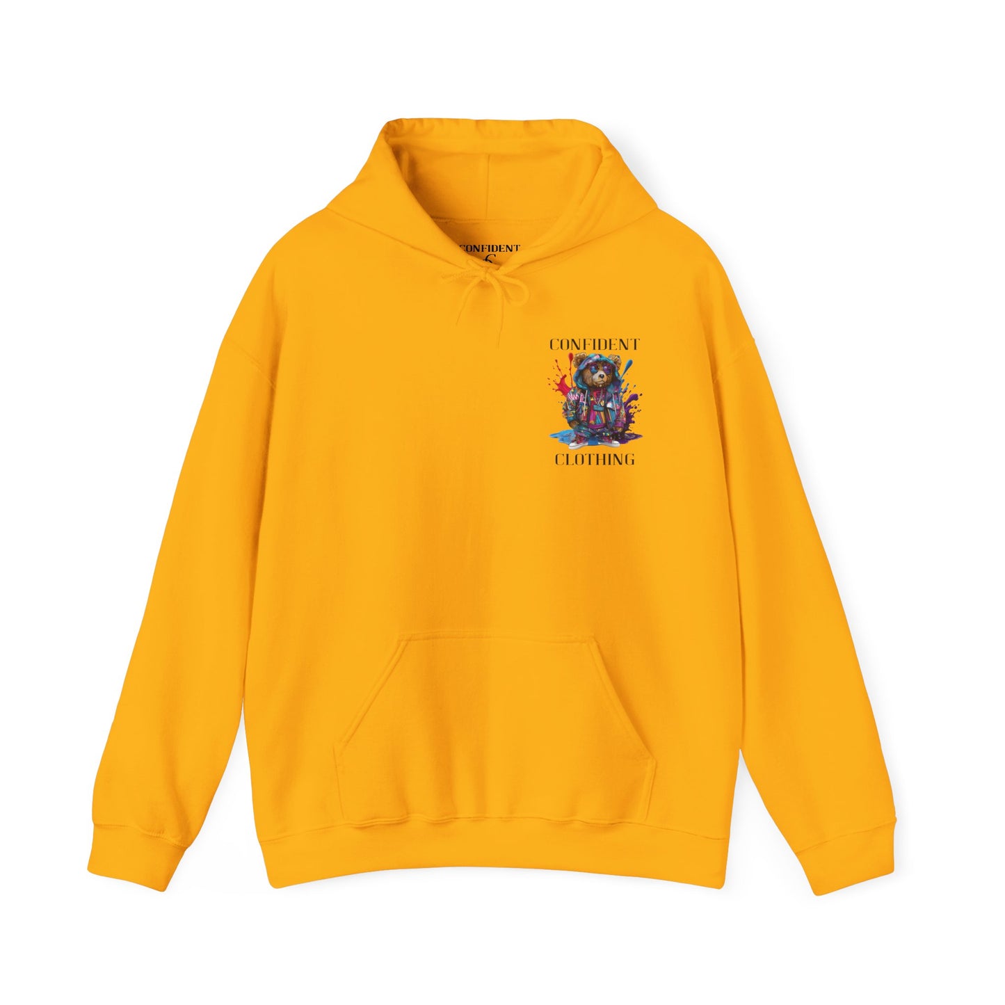 (Unisex) Confident Clothing Luxury Hooded Sweatshirt Urban Bear Collection (I Stay Drip Bear black logo)