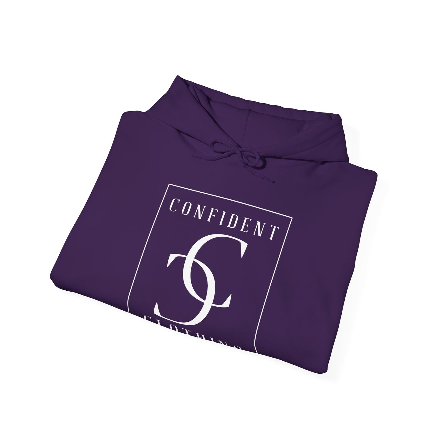 cc (Unisex) multi-color Confident Clothing Luxury Hooded Sweatshirt (frame white logo)