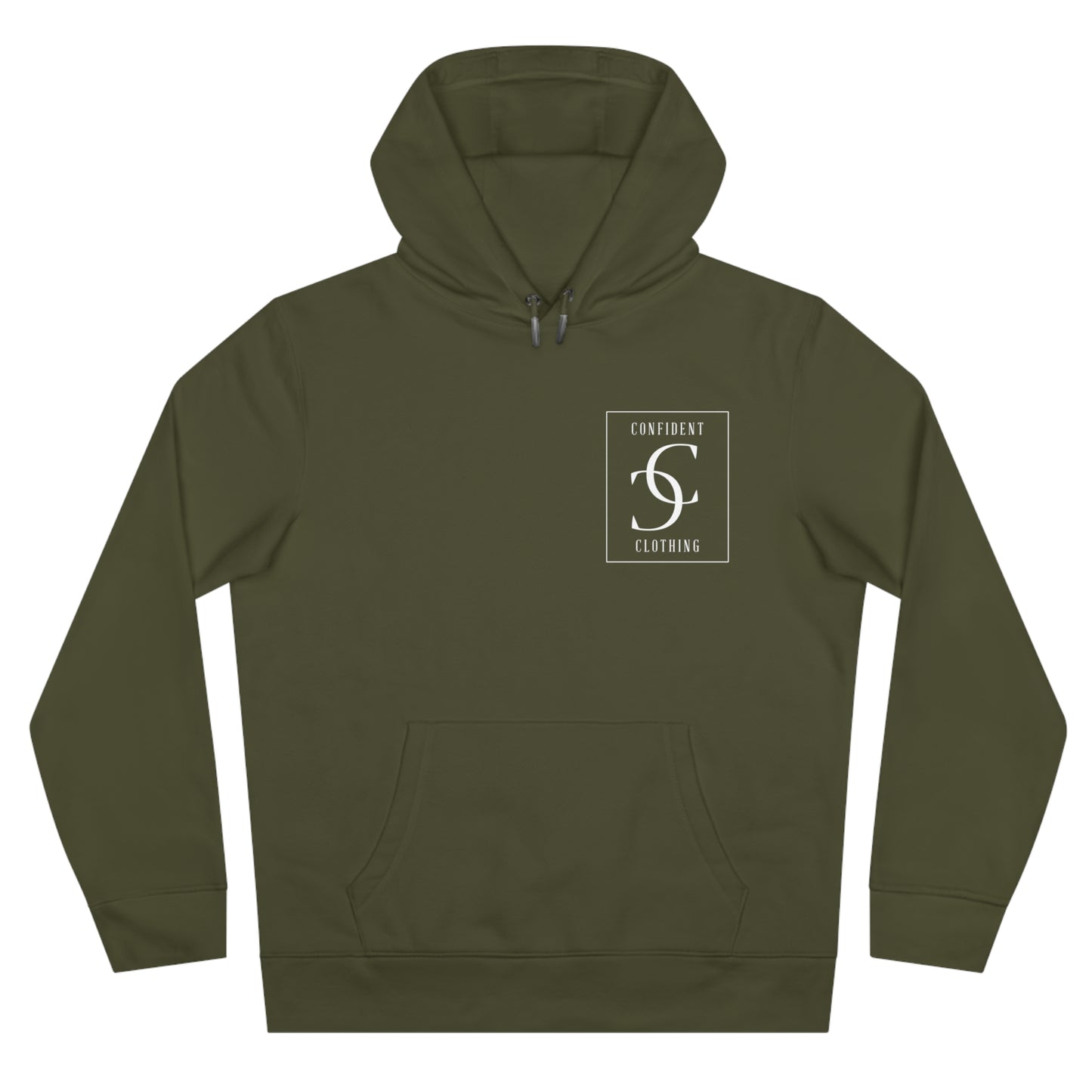 (hoodie unisex) multi-color Confident Clothing Luxury Hooded Sweatshirt (big cc white logo on back)