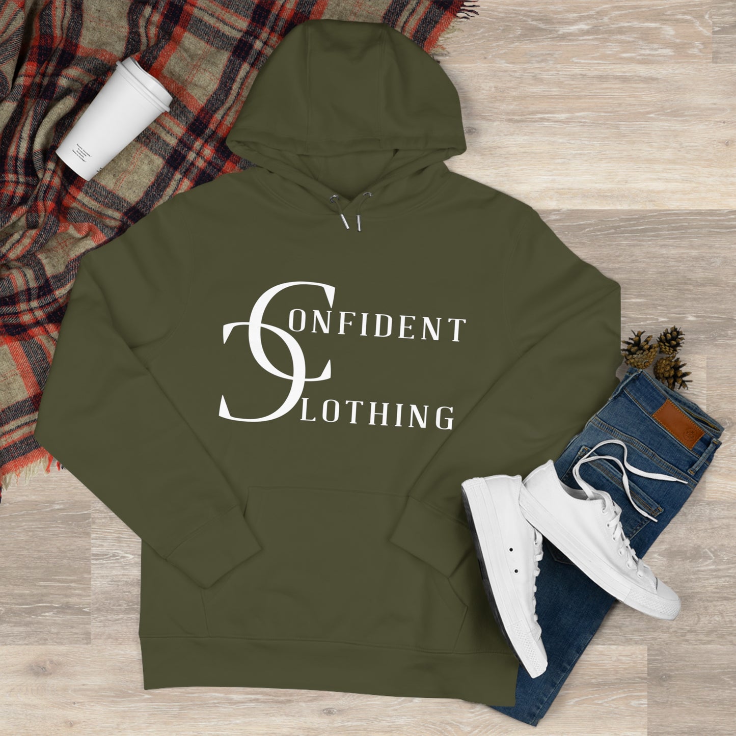 (hoodie unisex) multi-color Confident Clothing Luxury Hooded Sweatshirt (wcc white logo)