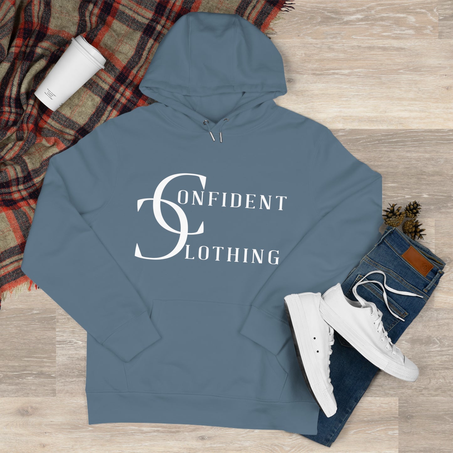 (hoodie unisex) multi-color Confident Clothing Luxury Hooded Sweatshirt (wcc white logo)