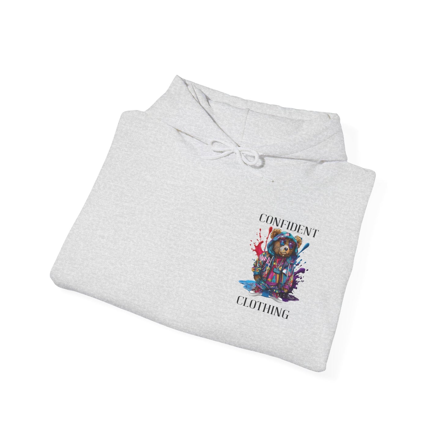 (Unisex) Confident Clothing Luxury Hooded Sweatshirt Urban Bear Collection (I Stay Drip Bear black logo)