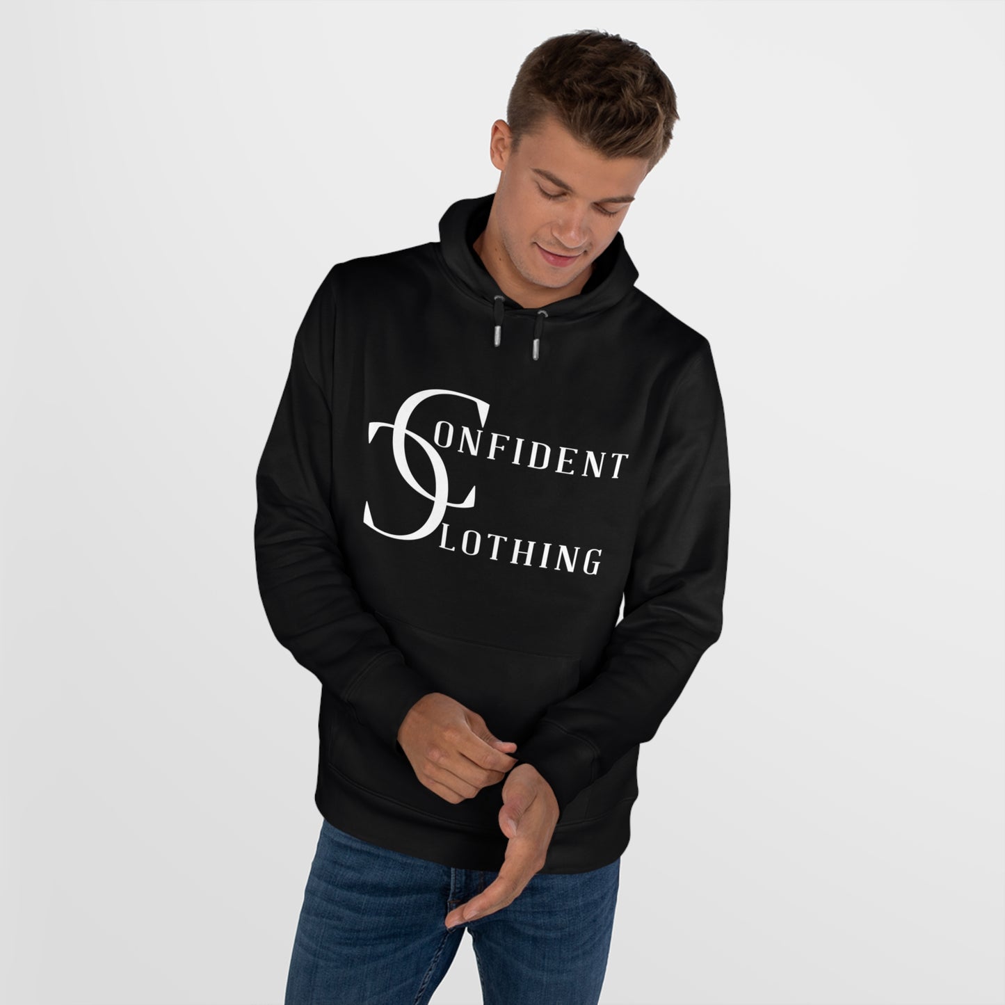 (hoodie unisex) multi-color Confident Clothing Luxury Hooded Sweatshirt (wcc white logo)