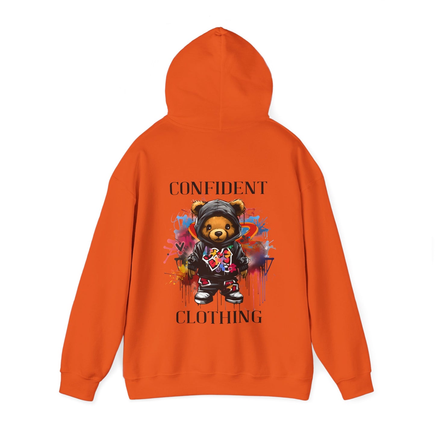 (Unisex) Confident Clothing Luxury Hooded Sweatshirt Urban Bear Collection (Cool Breeze Bear black logo)