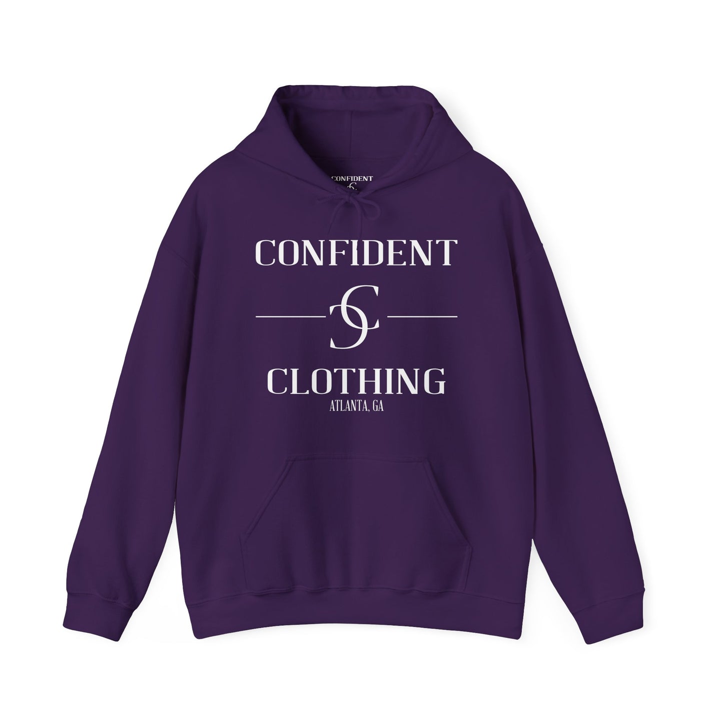 cc (Unisex) multi-color Confident Clothing Luxury Hooded Sweatshirt (white logo)