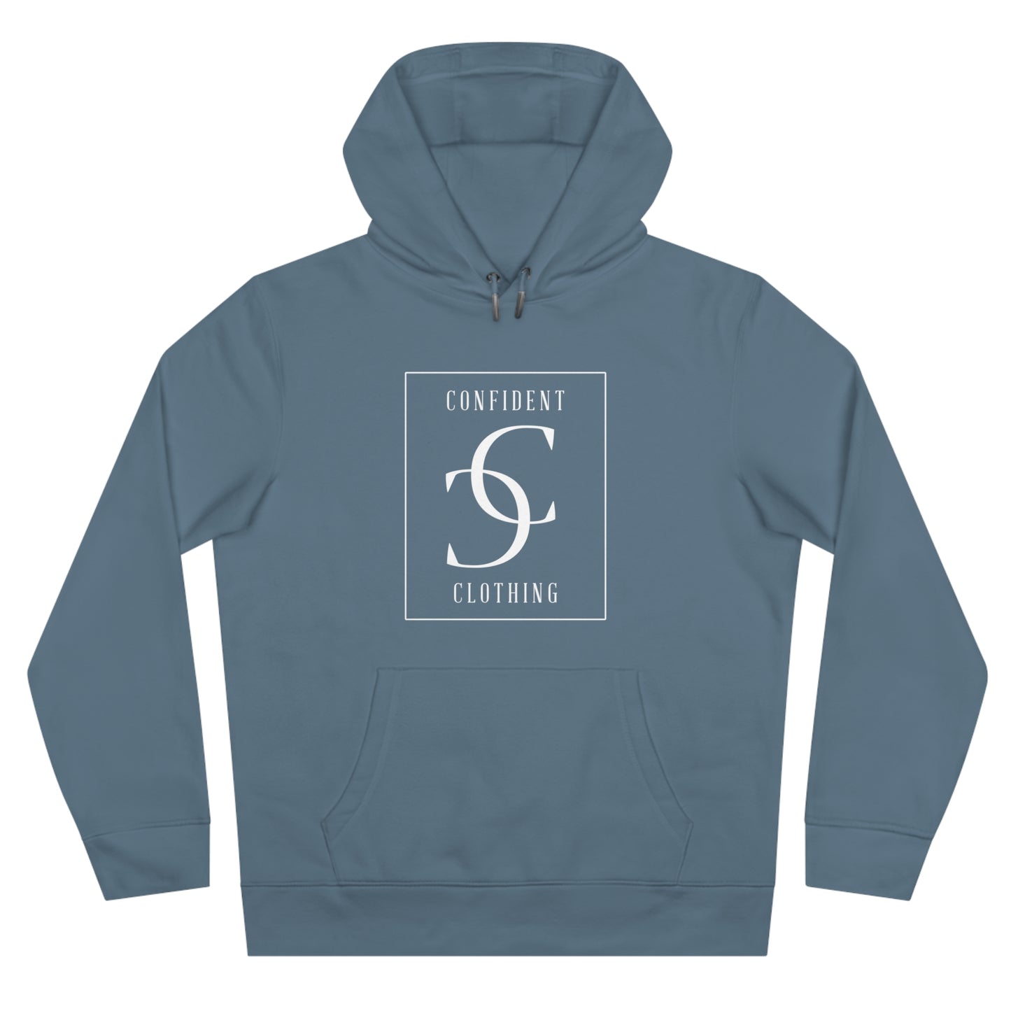 (hoodie unisex) multi-color Confident Clothing Luxury Hooded Sweatshirt (frame white logo)