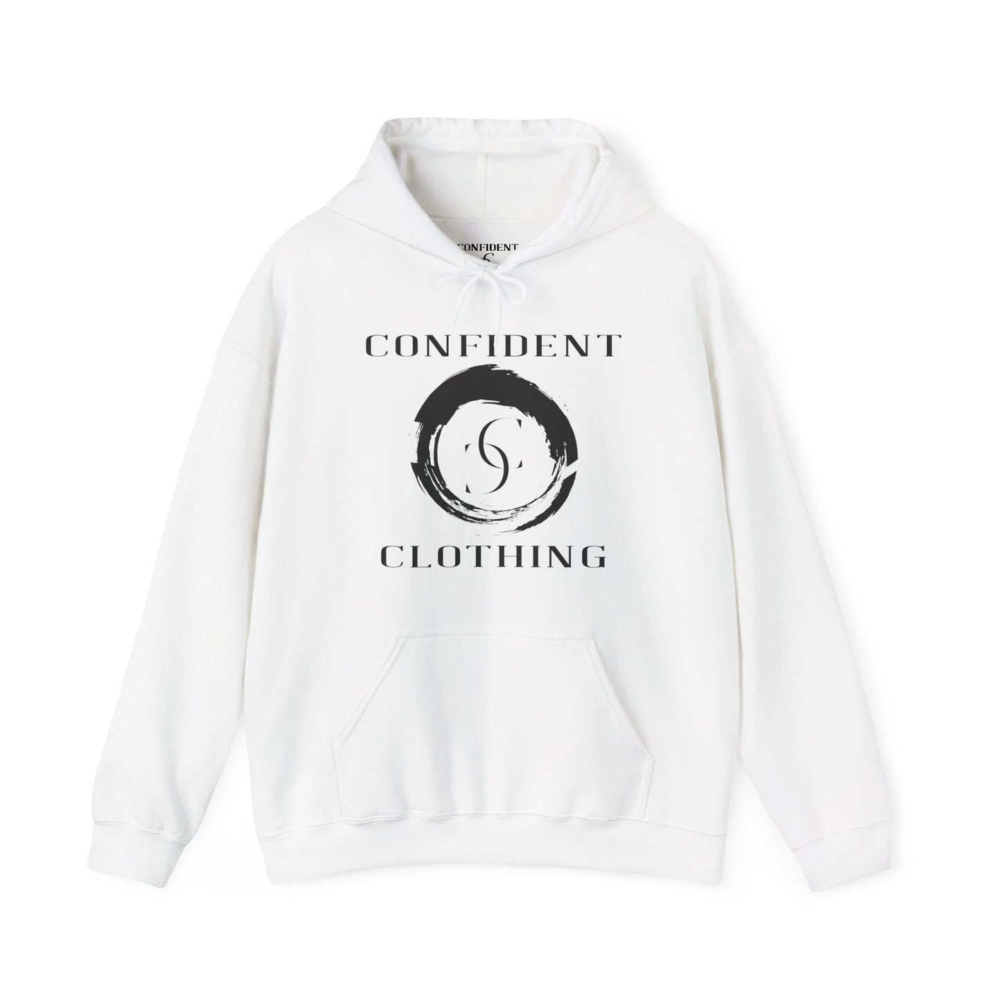 cc (Unisex) multi-color Confident Clothing Luxury Hooded Sweatshirt black logo swirl nc)