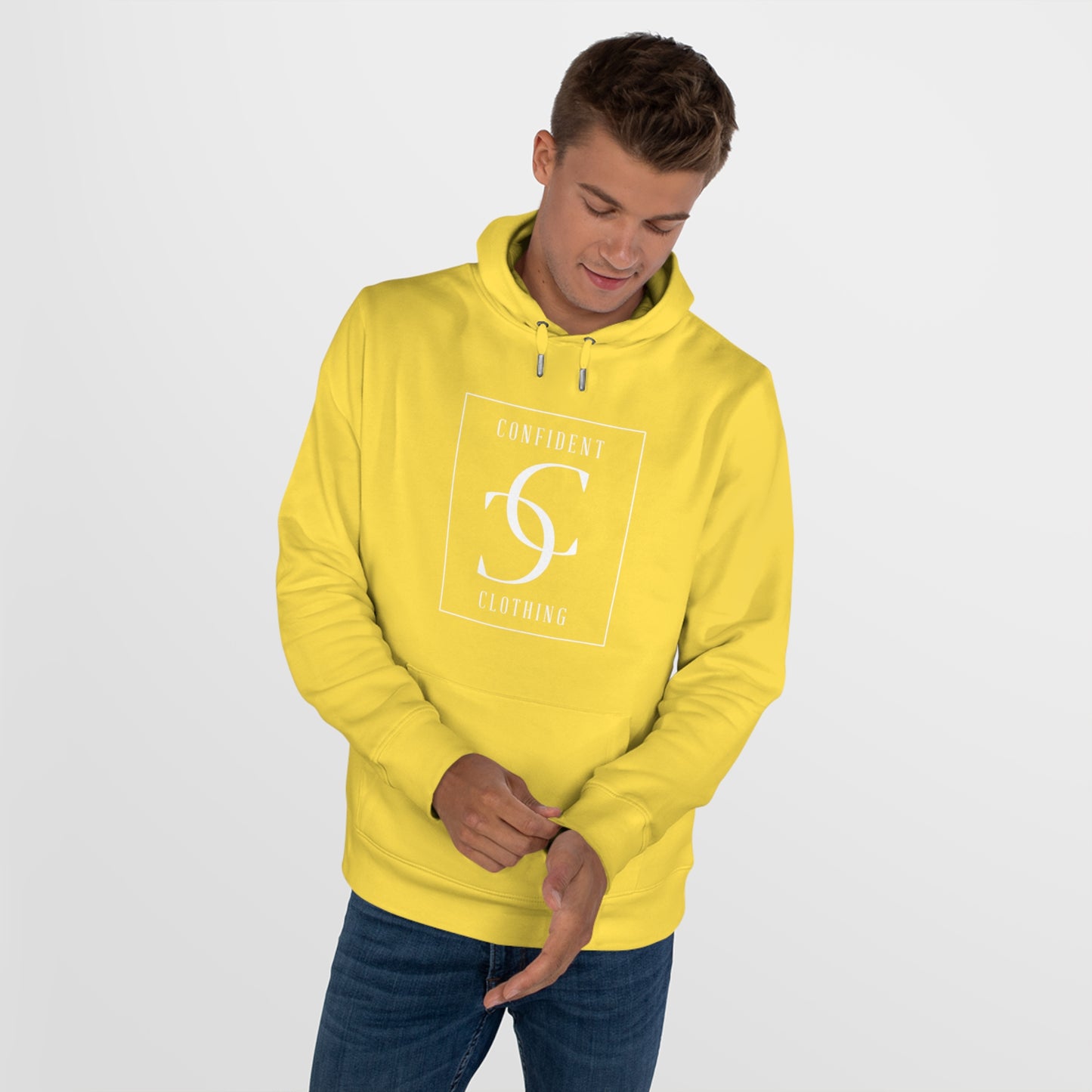 (hoodie unisex) multi-color Confident Clothing Luxury Hooded Sweatshirt (frame white logo)