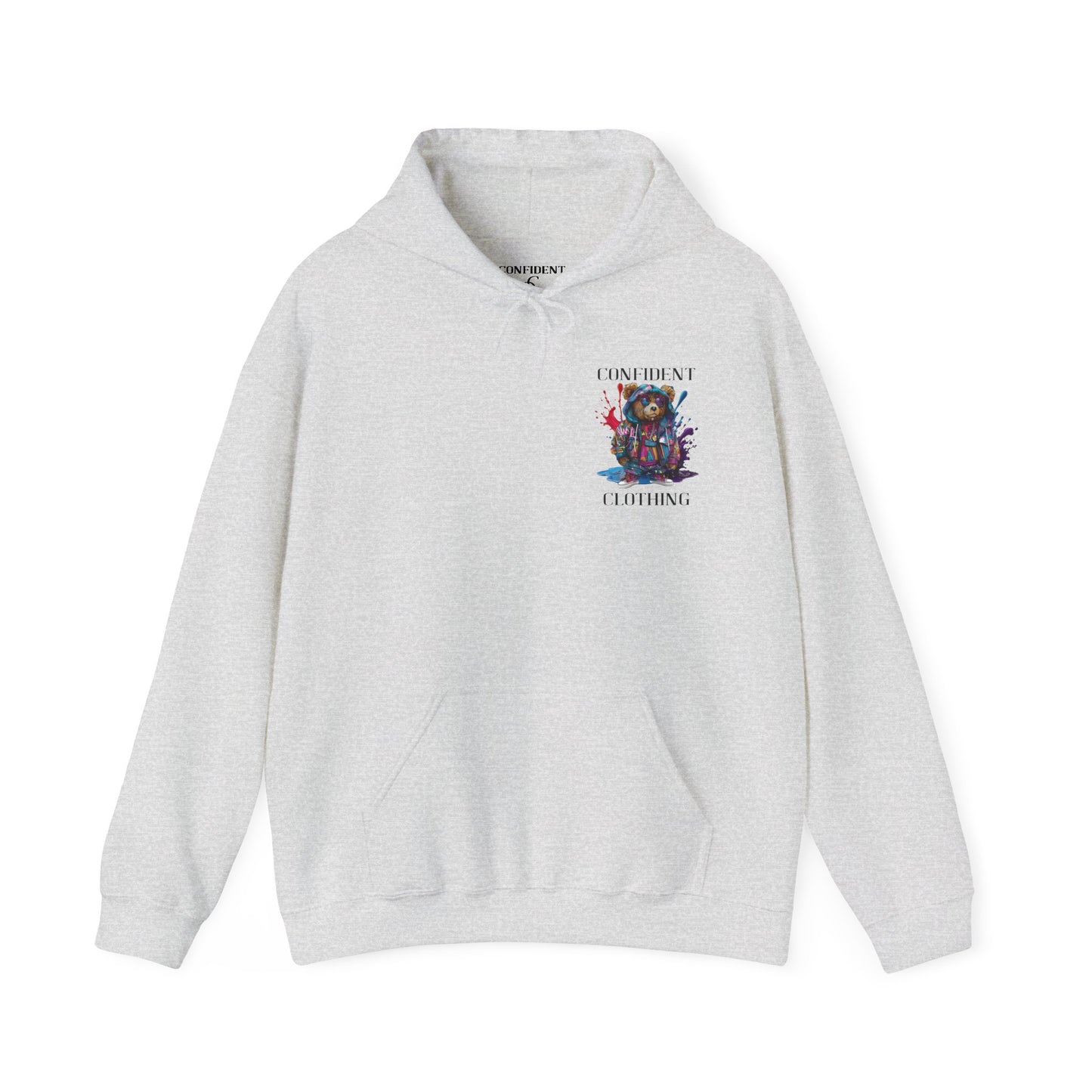 (Unisex) Confident Clothing Luxury Hooded Sweatshirt Urban Bear Collection (I Stay Drip Bear black logo)