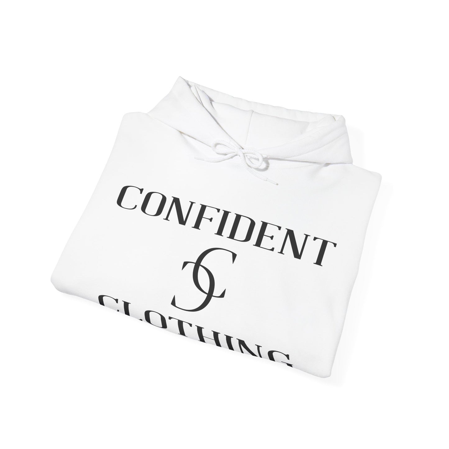 cc (Unisex) multi-color Confident Clothing Luxury Hooded Sweatshirt (black logo)