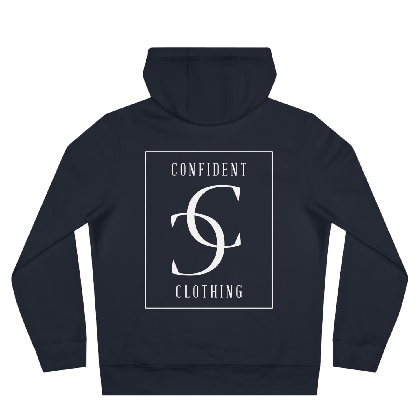 (hoodie unisex) multi-color Confident Clothing Luxury Hooded Sweatshirt (big cc white logo on back)