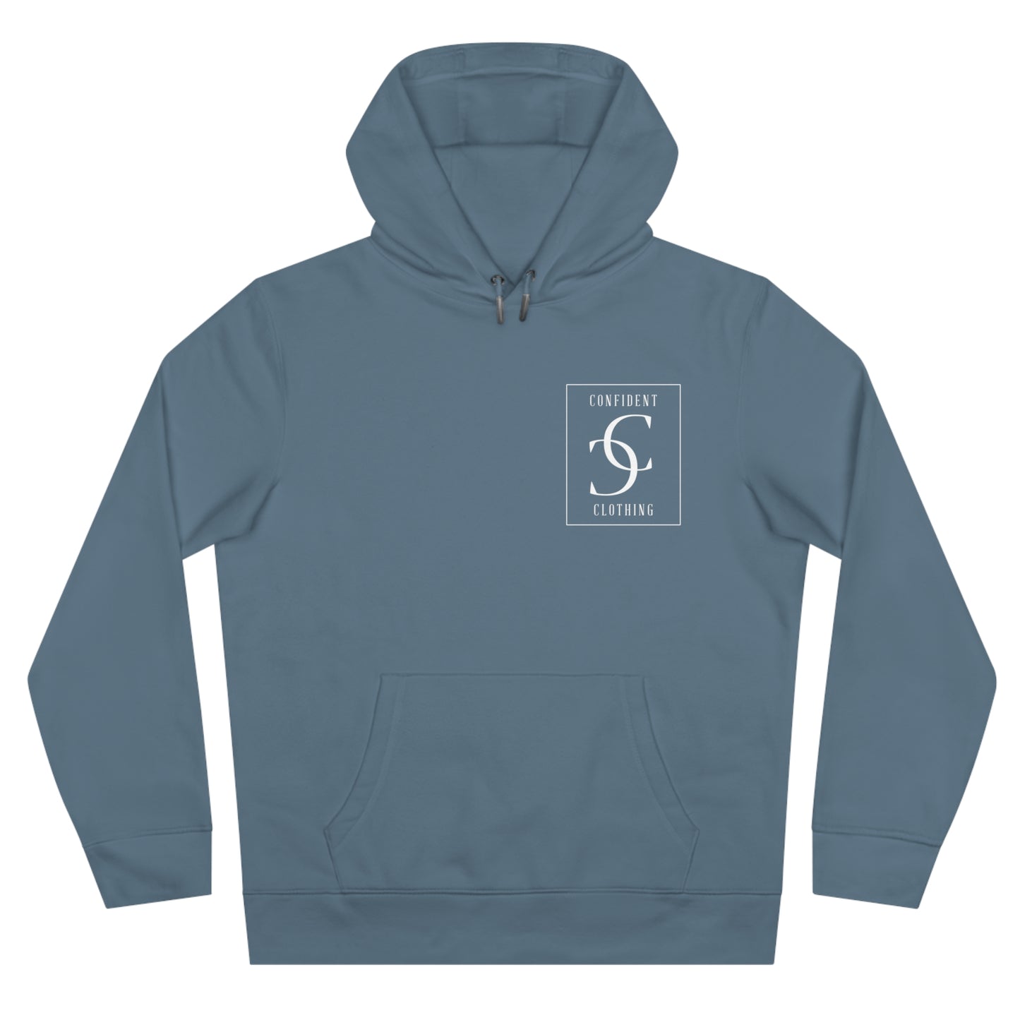 (hoodie unisex) multi-color Confident Clothing Luxury Hooded Sweatshirt (big cc white logo on back)