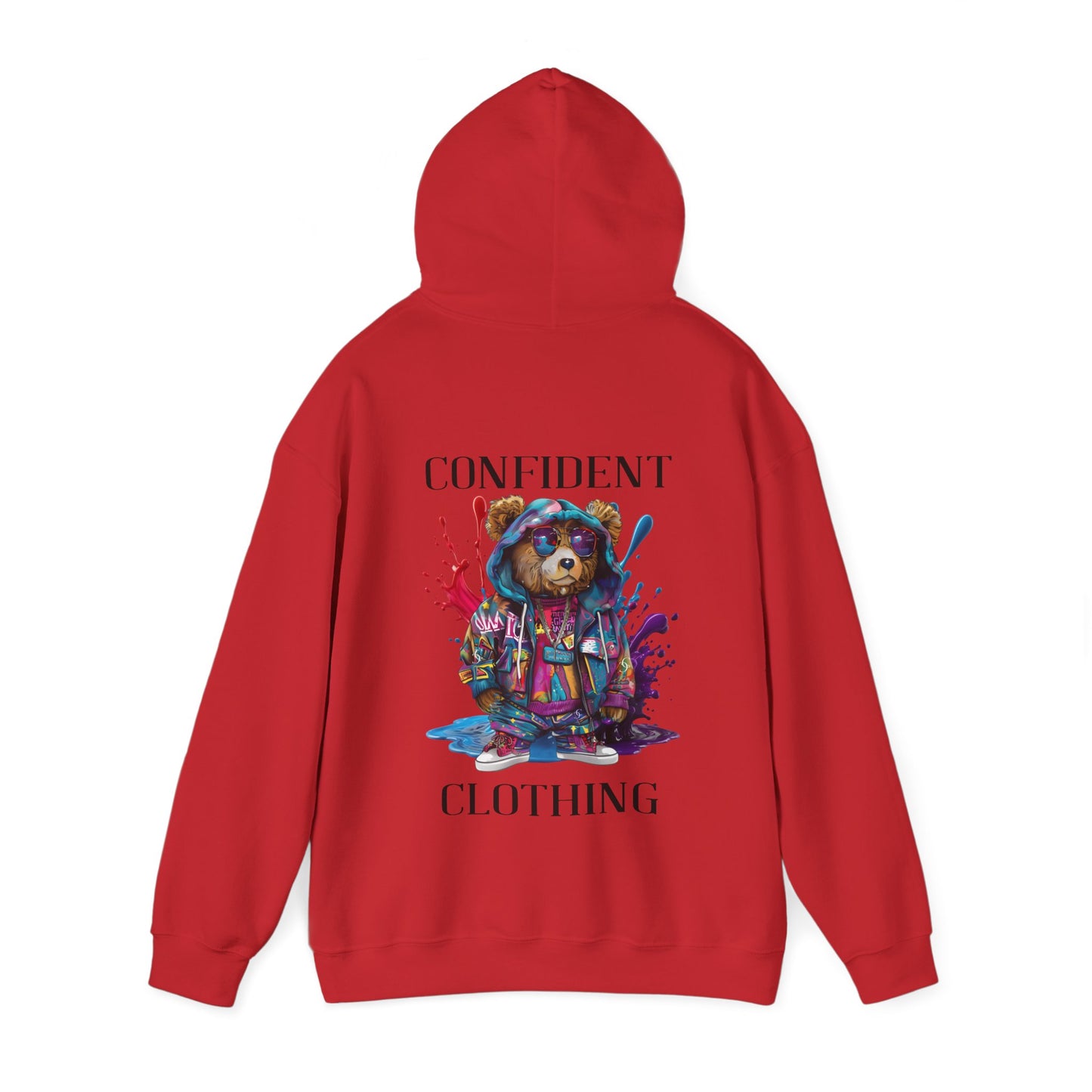 (Unisex) Confident Clothing Luxury Hooded Sweatshirt Urban Bear Collection (I Stay Drip Bear black logo)