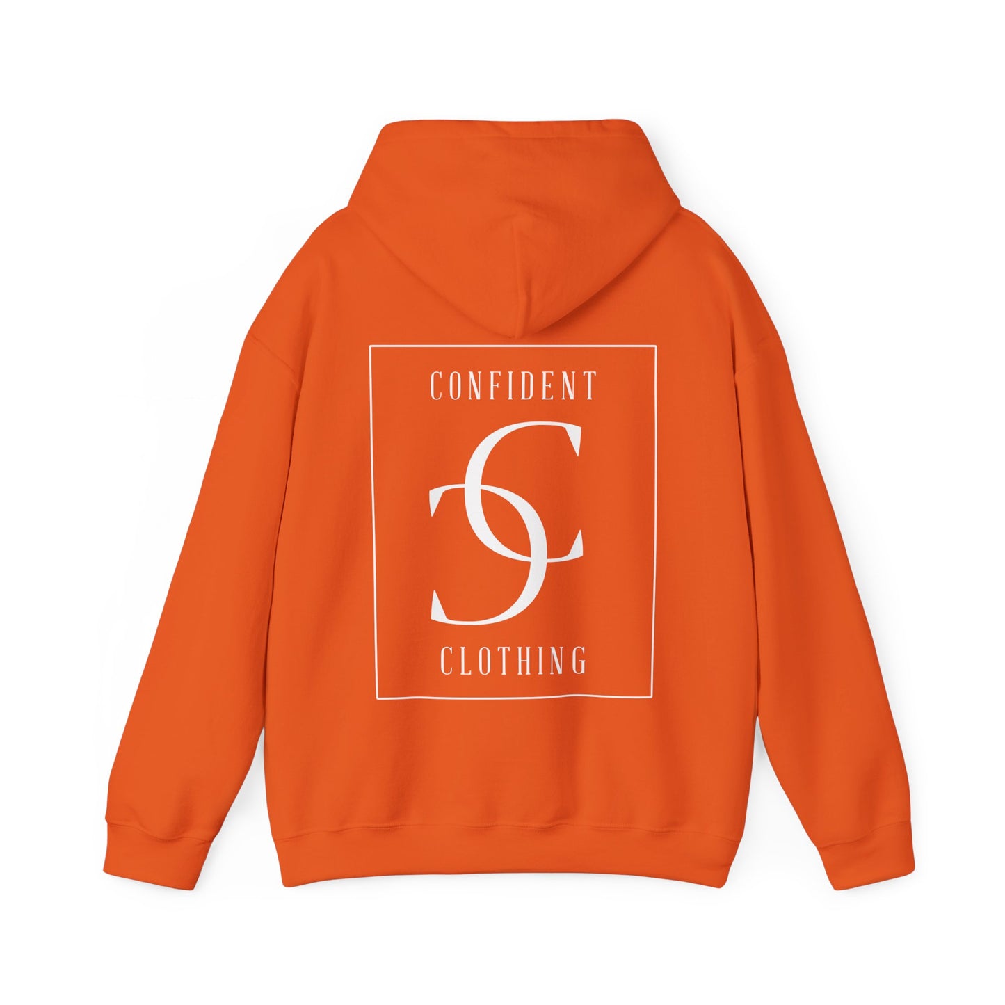 cc (Unisex) multi-color Confident Clothing Luxury Hooded Sweatshirt (frame white logo on back nc)
