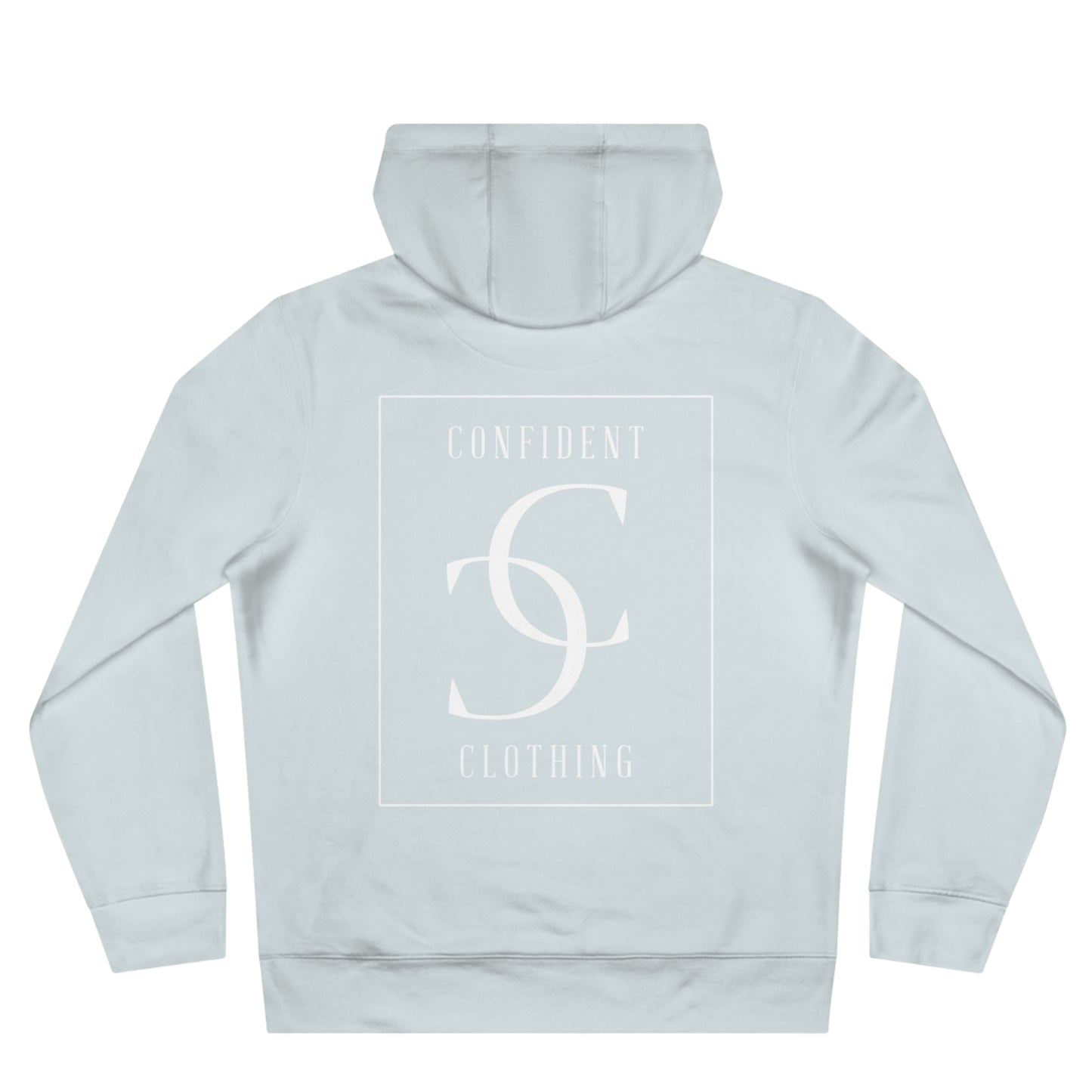 (hoodie unisex) multi-color Confident Clothing Luxury Hooded Sweatshirt (big cc white logo on back)