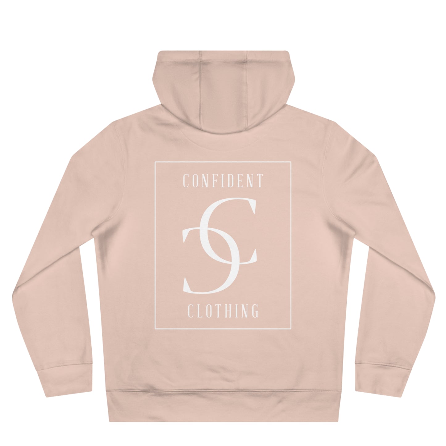(hoodie unisex) multi-color Confident Clothing Luxury Hooded Sweatshirt (big cc white logo on back)