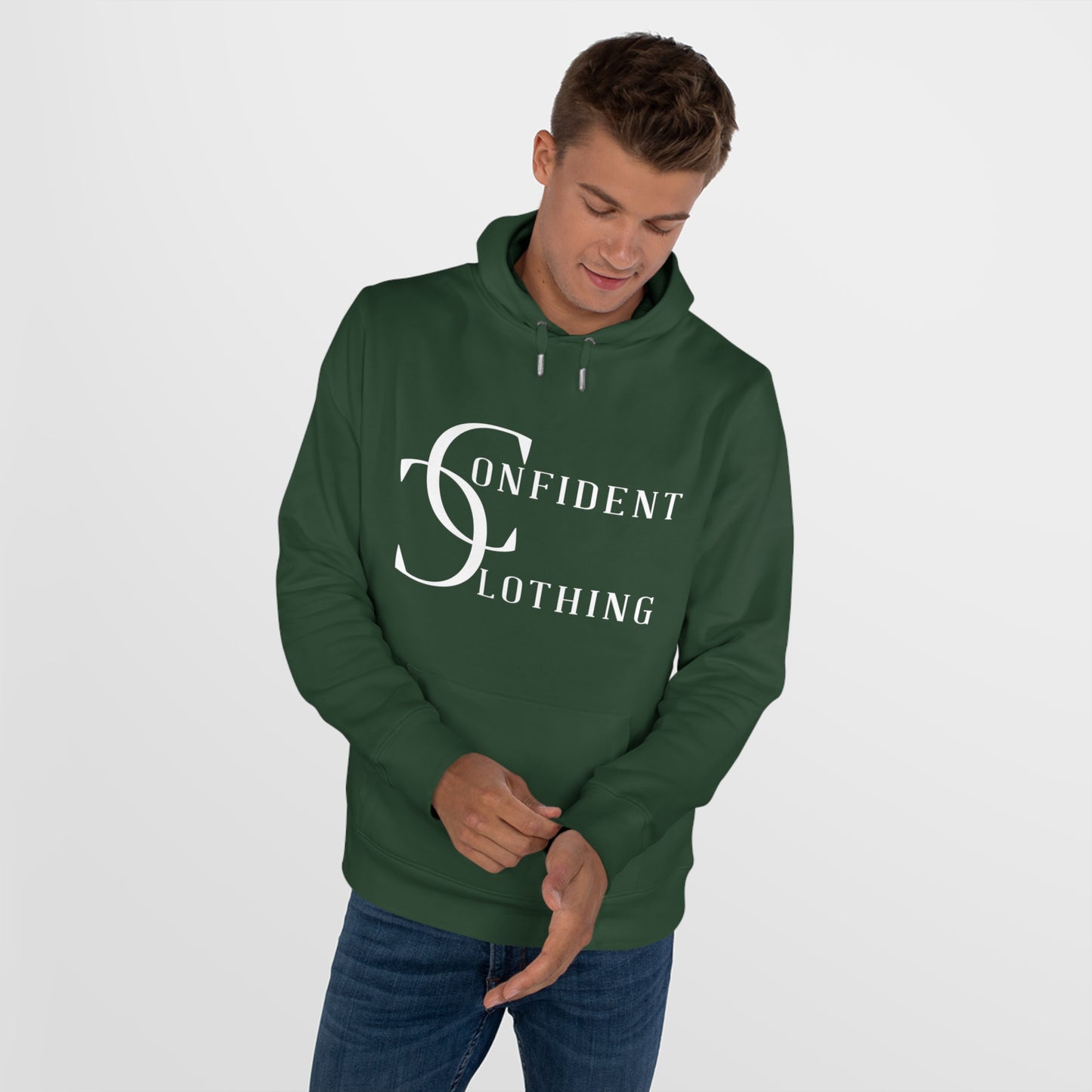 (hoodie unisex) multi-color Confident Clothing Luxury Hooded Sweatshirt (wcc white logo)
