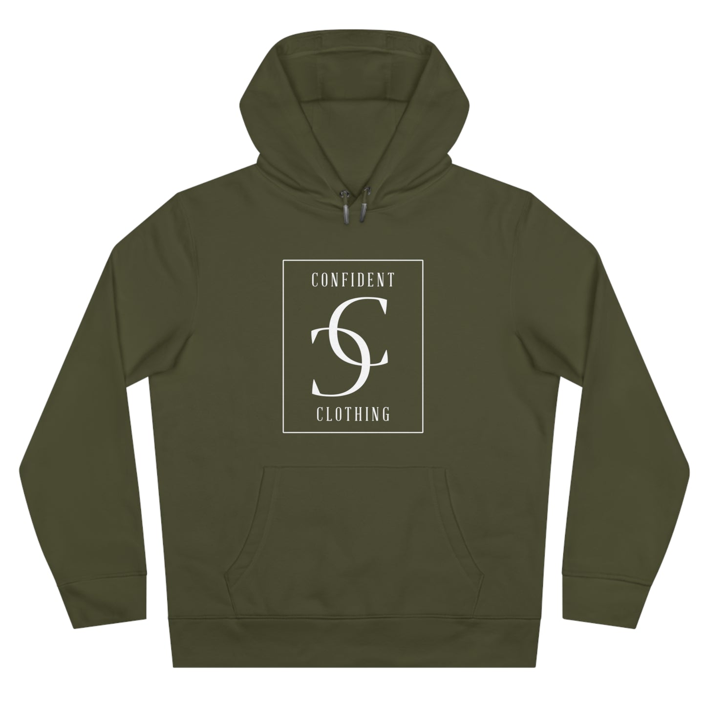 (hoodie unisex) multi-color Confident Clothing Luxury Hooded Sweatshirt (frame white logo)