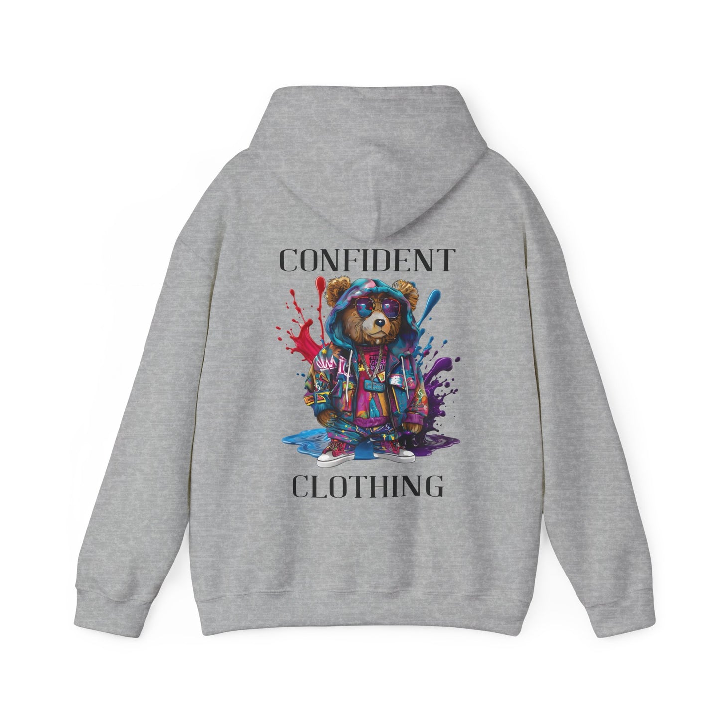 (Unisex) Confident Clothing Luxury Hooded Sweatshirt Urban Bear Collection (I Stay Drip Bear black logo)
