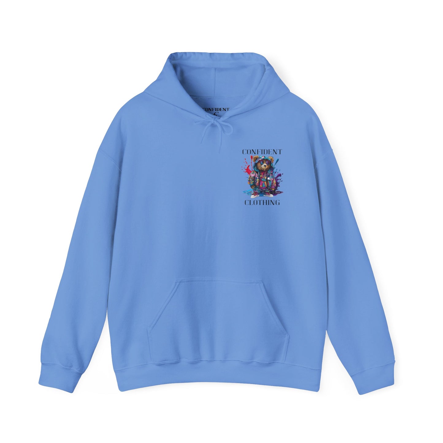 (Unisex) Confident Clothing Luxury Hooded Sweatshirt Urban Bear Collection (I Stay Drip Bear black logo)