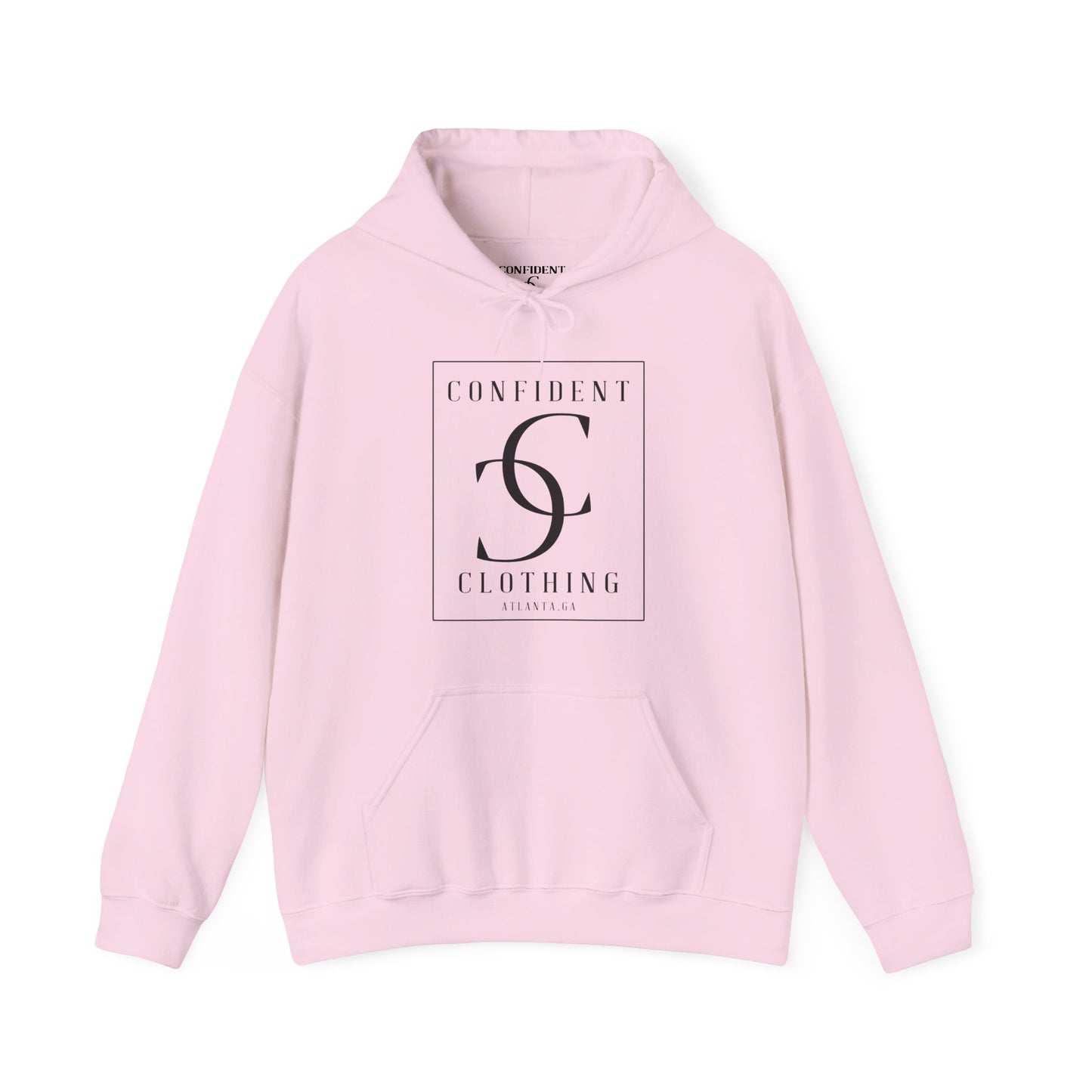 cc (Unisex) multi-color Confident Clothing Luxury Hooded Sweatshirt (black logo)