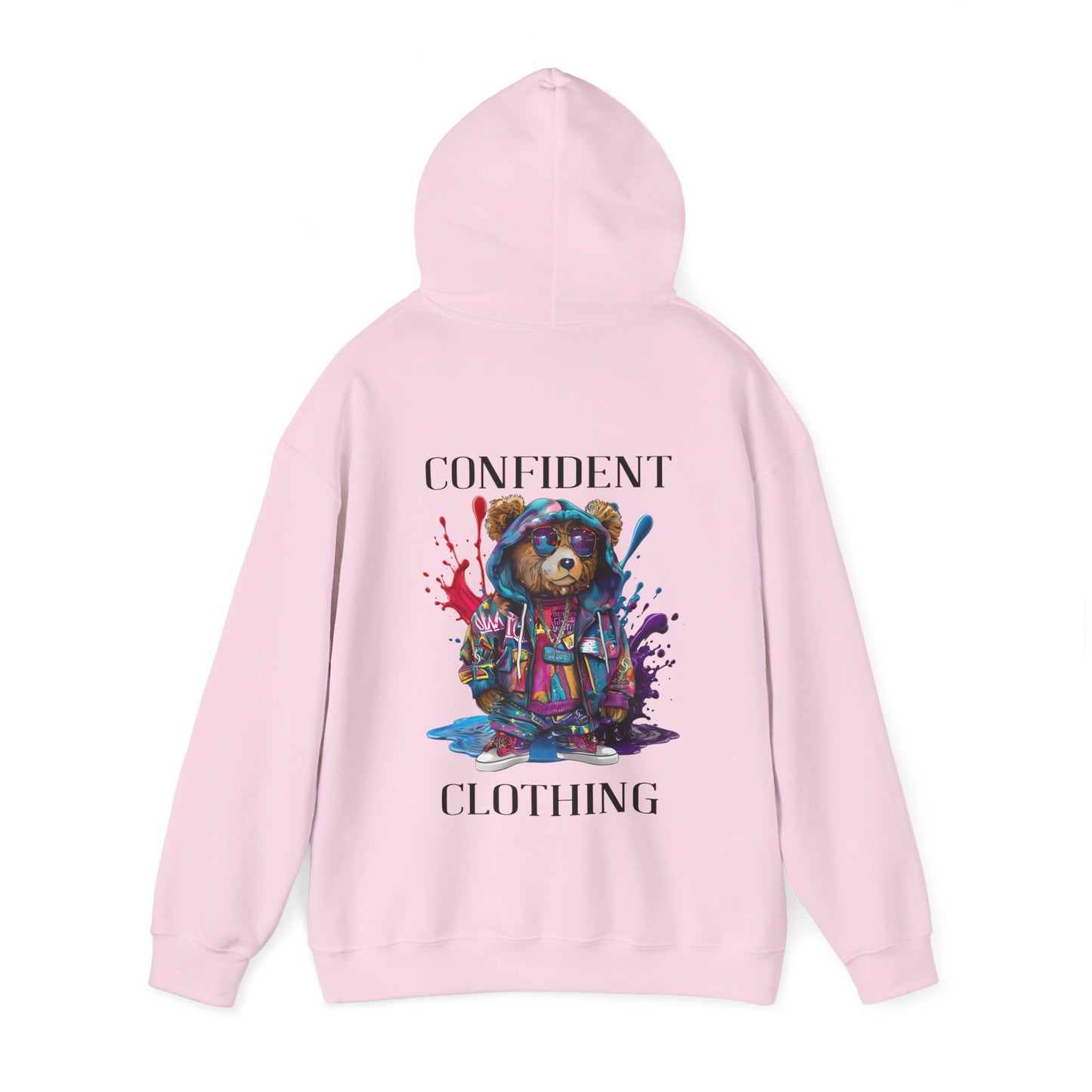 (Unisex) Confident Clothing Luxury Hooded Sweatshirt Urban Bear Collection (I Stay Drip Bear black logo)
