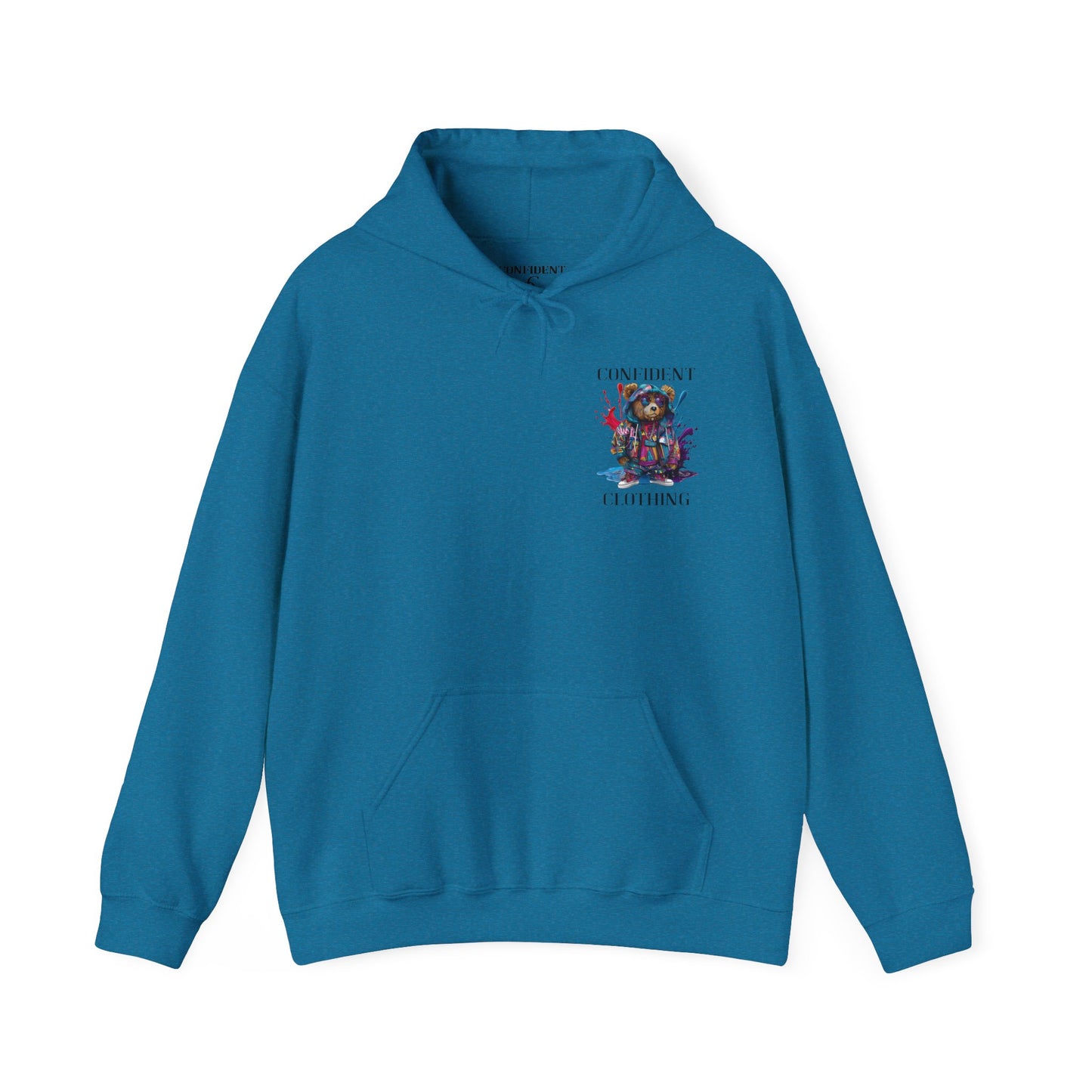 (Unisex) Confident Clothing Luxury Hooded Sweatshirt Urban Bear Collection (I Stay Drip Bear black logo)