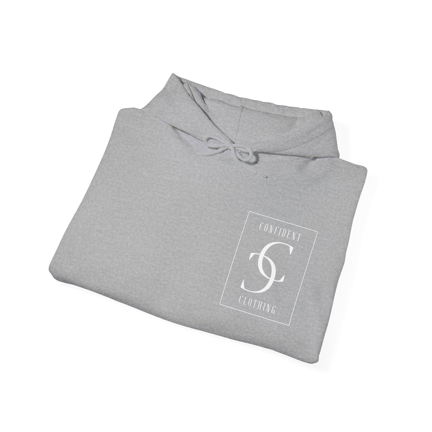 cc (Unisex) multi-color Confident Clothing Luxury Hooded Sweatshirt (frame white logo on back nc)