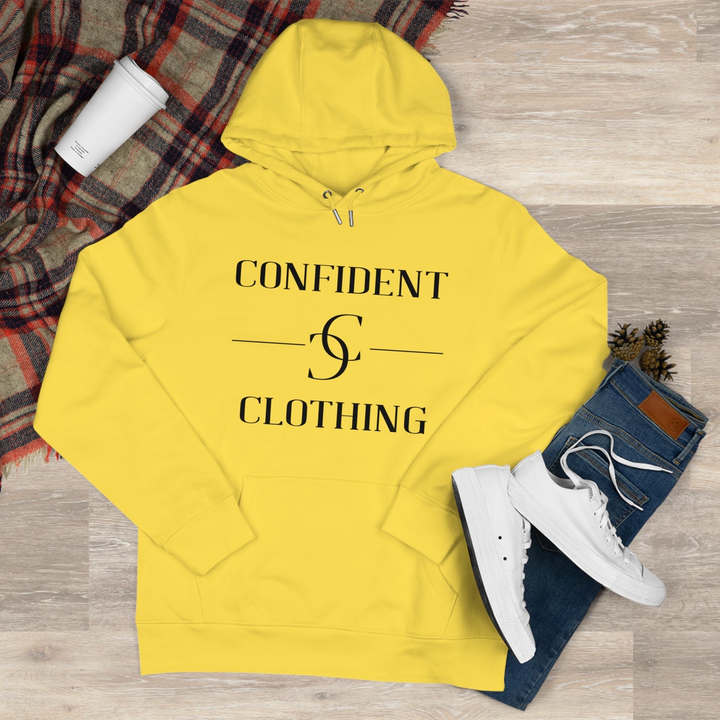 (hoodie unisex) multi-color Confident Clothing Luxury Hooded Sweatshirt (ml black logo)