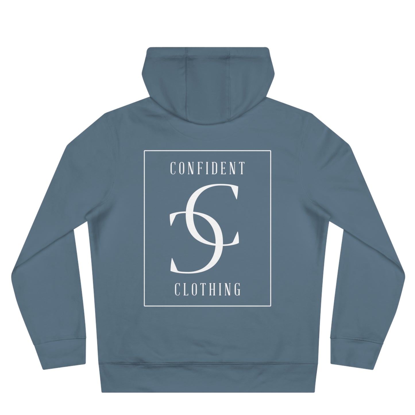 (hoodie unisex) multi-color Confident Clothing Luxury Hooded Sweatshirt (big cc white logo on back)