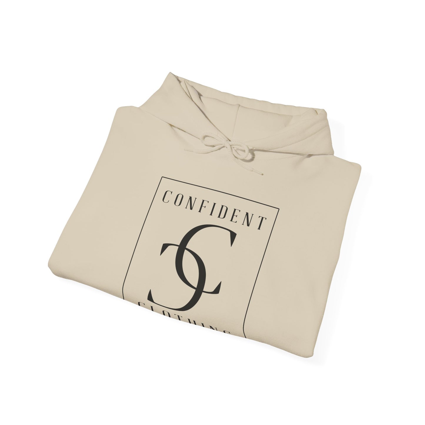 cc (Unisex) multi-color Confident Clothing Luxury Hooded Sweatshirt (black logo)