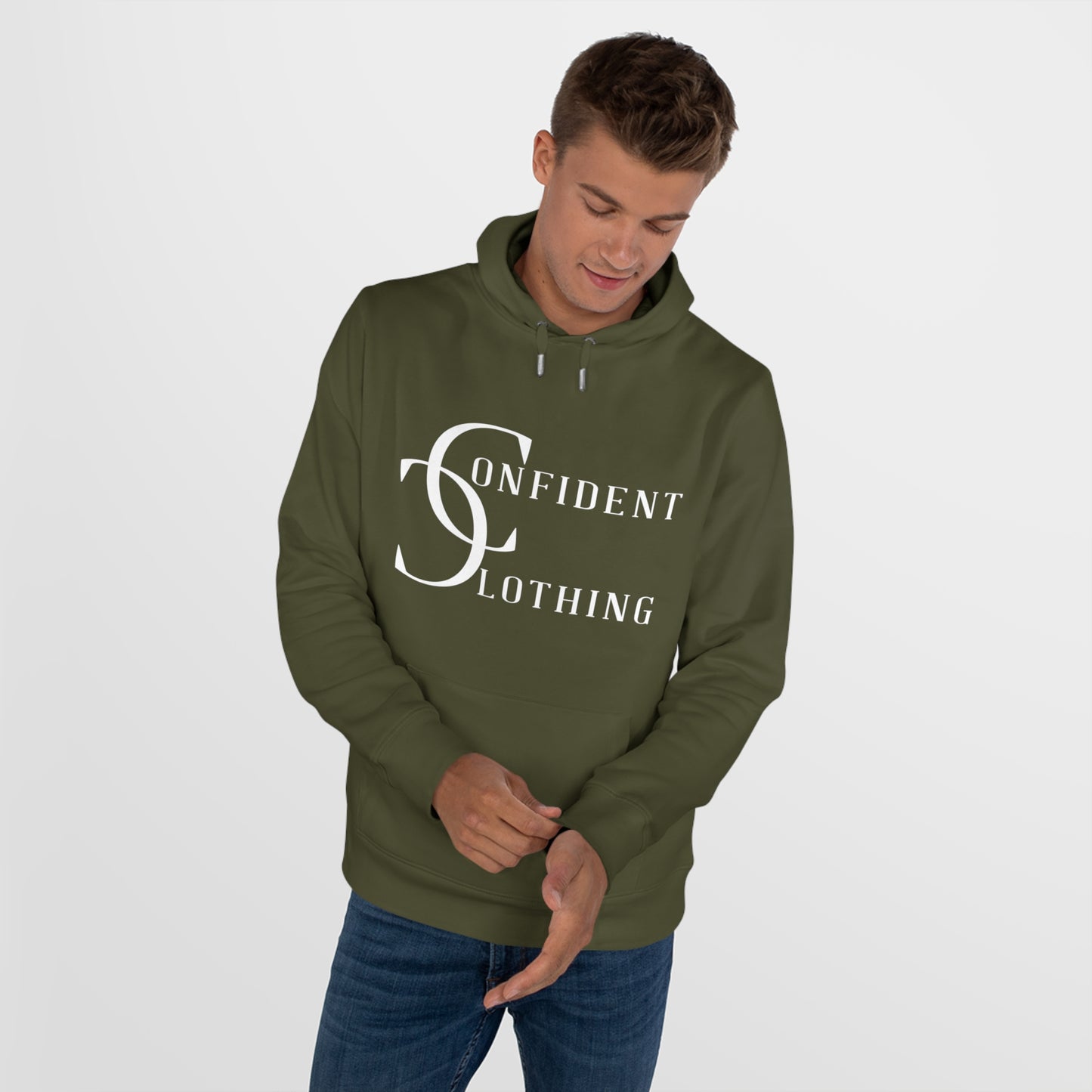 (hoodie unisex) multi-color Confident Clothing Luxury Hooded Sweatshirt (wcc white logo)