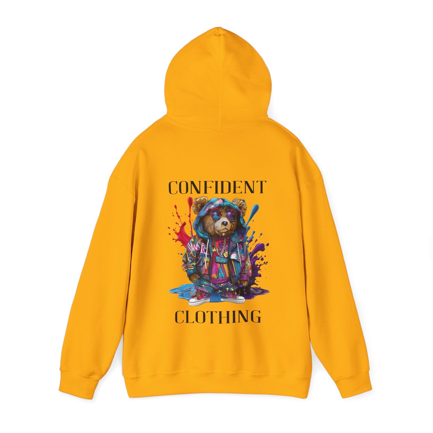 (Unisex) Confident Clothing Luxury Hooded Sweatshirt Urban Bear Collection (I Stay Drip Bear black logo)