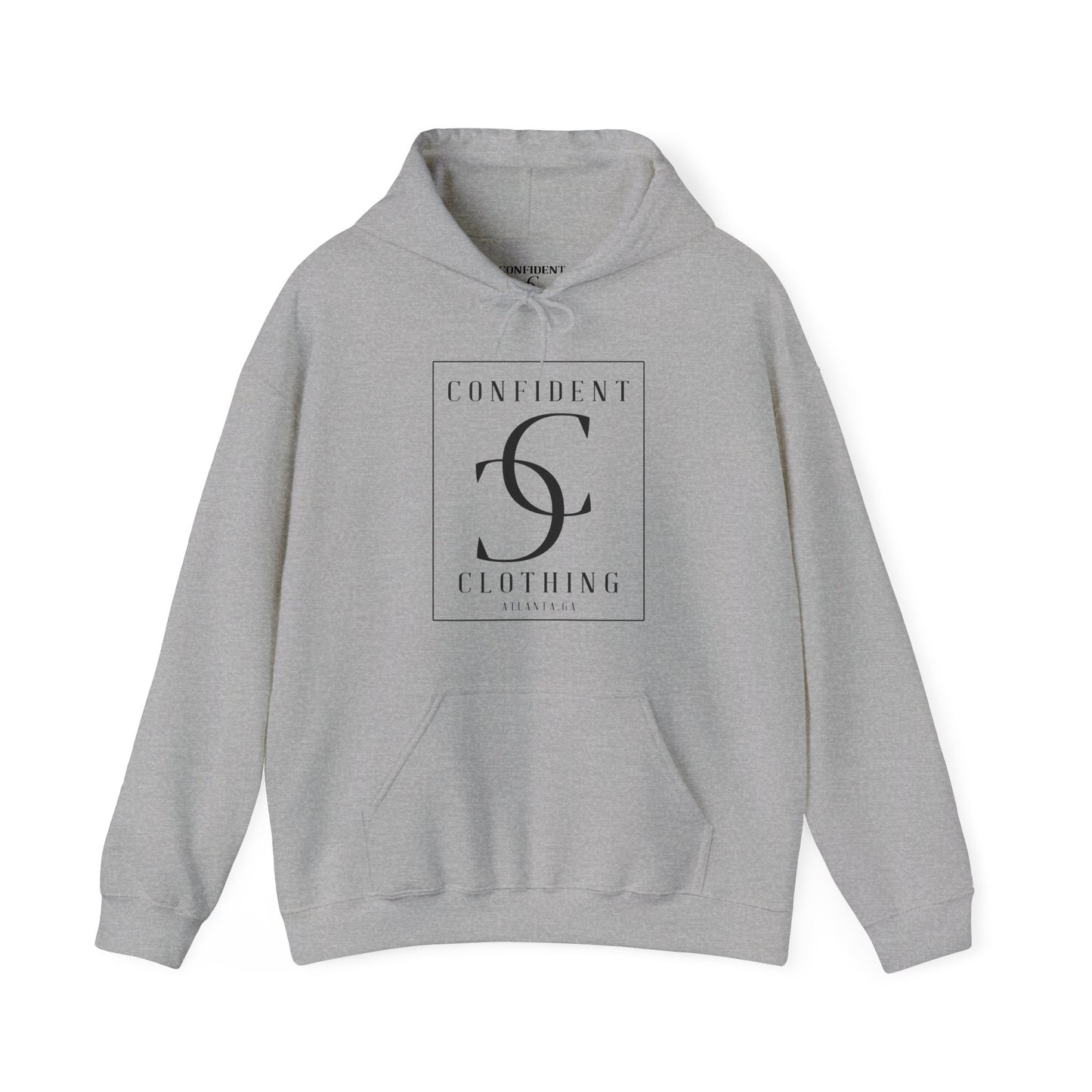 cc (Unisex) multi-color Confident Clothing Luxury Hooded Sweatshirt (black logo)