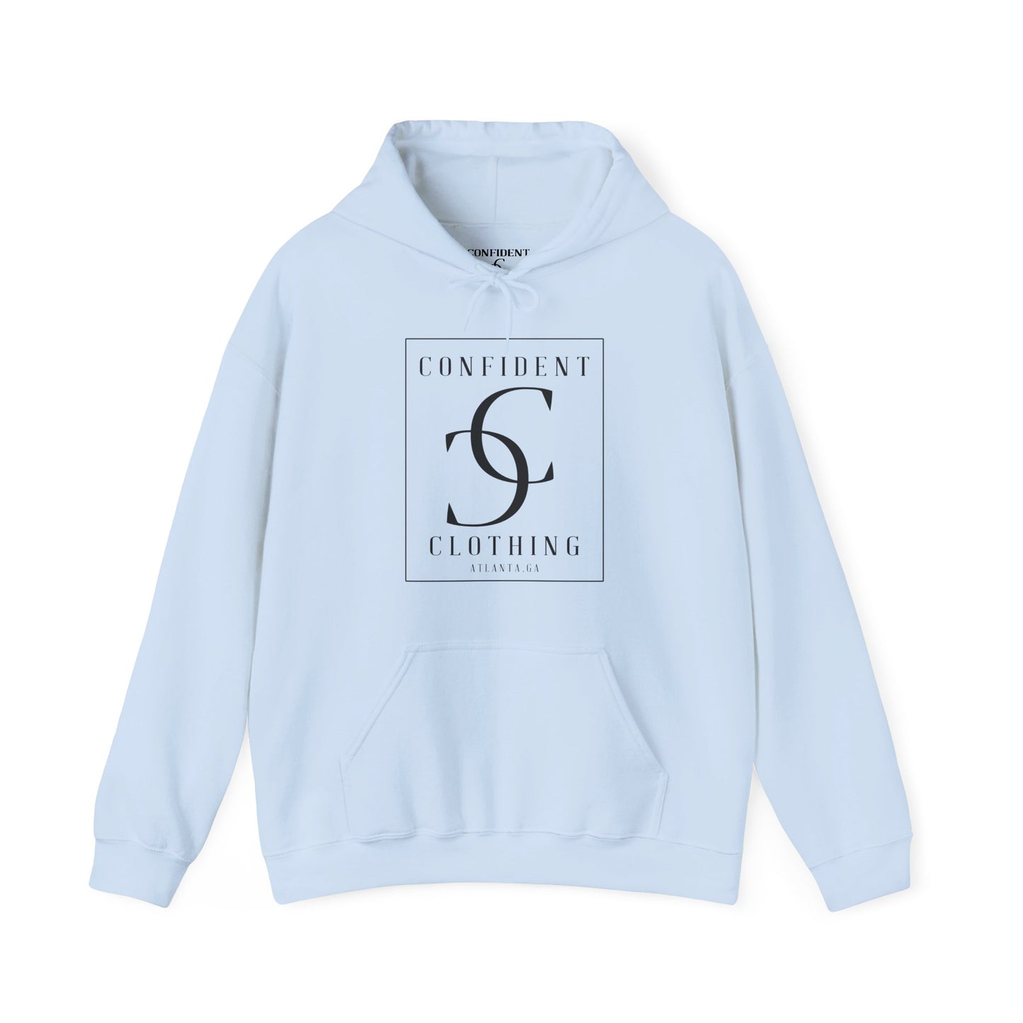cc (Unisex) multi-color Confident Clothing Luxury Hooded Sweatshirt (black logo)