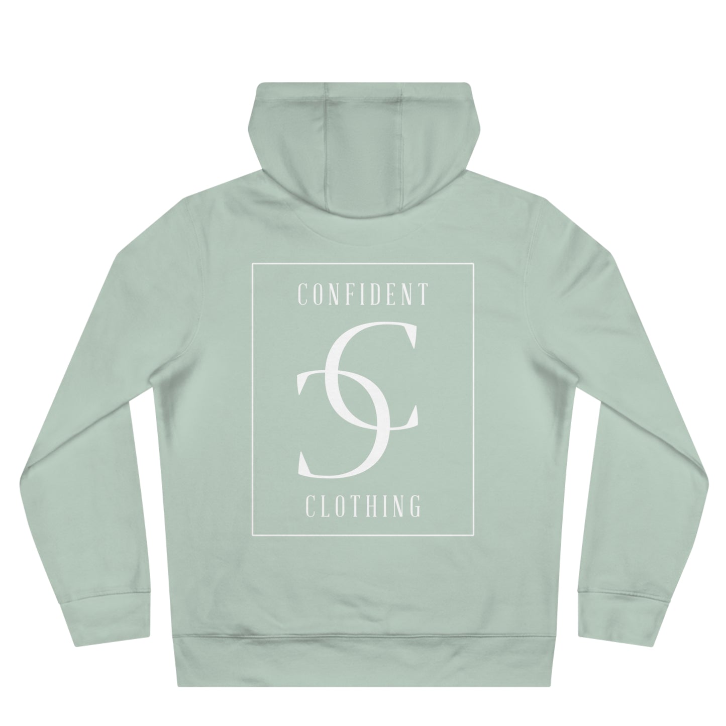 (hoodie unisex) multi-color Confident Clothing Luxury Hooded Sweatshirt (big cc white logo on back)