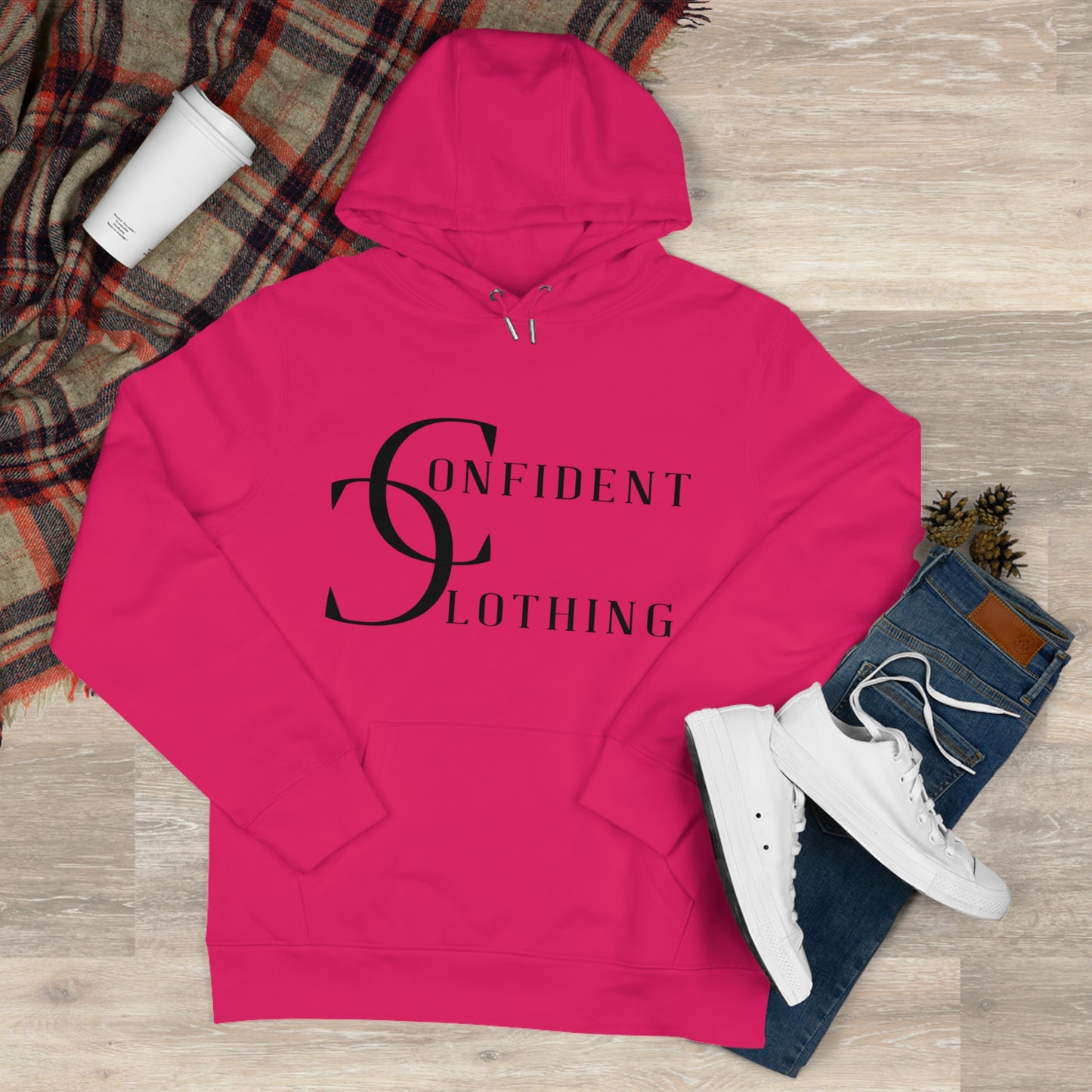 (hoodie unisex) multi-color Confident Clothing Luxury Hooded Sweatshirt (wcc black logo)