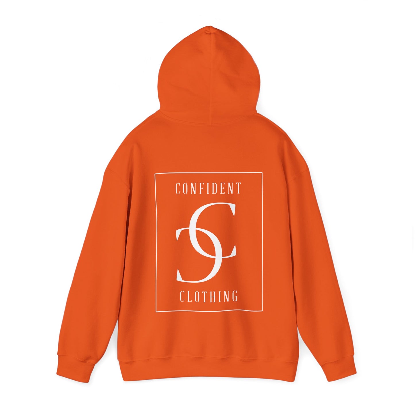 cc (Unisex) multi-color Confident Clothing Luxury Hooded Sweatshirt (frame white logo on back nc)