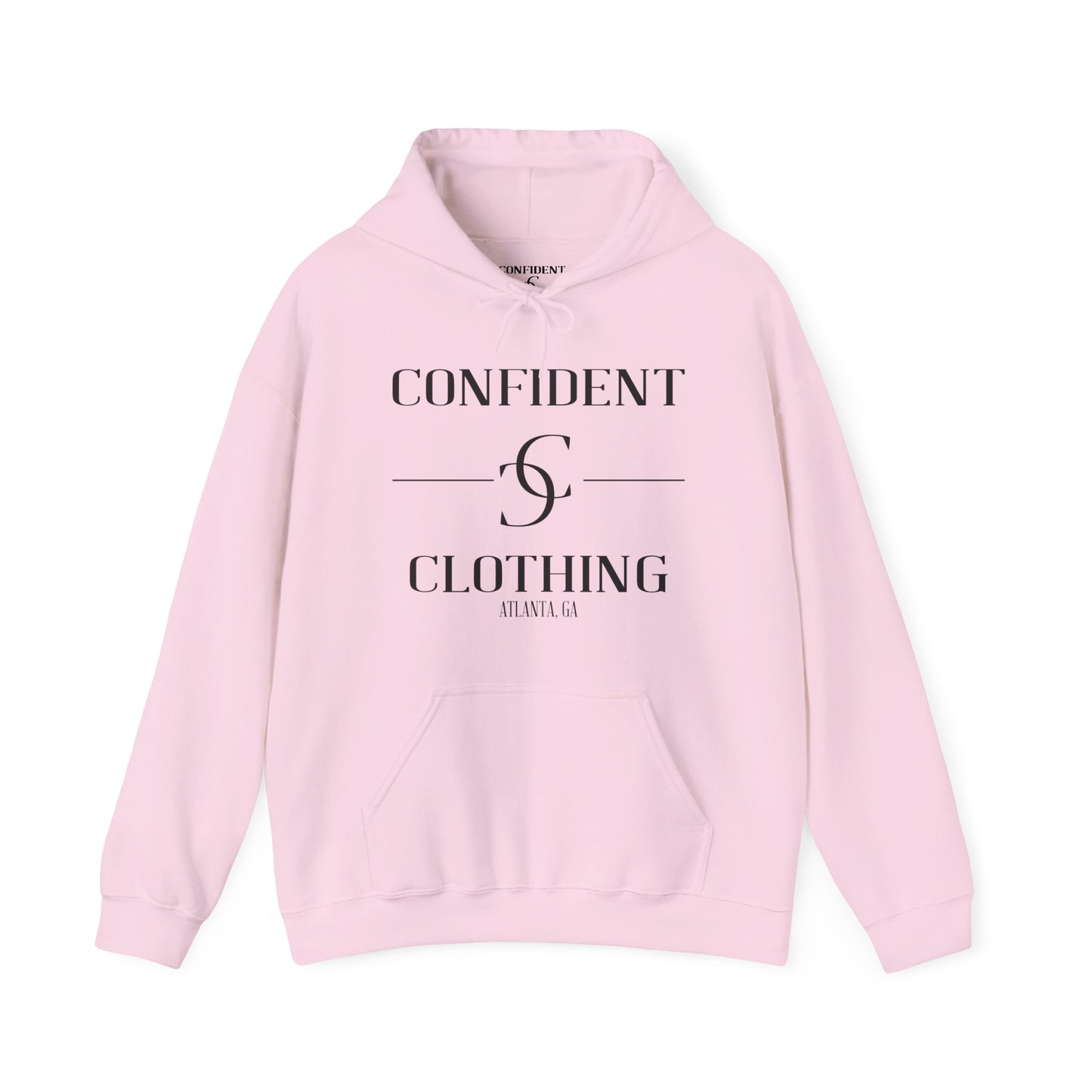 cc (Unisex) multi-color Confident Clothing Luxury Hooded Sweatshirt (black logo)