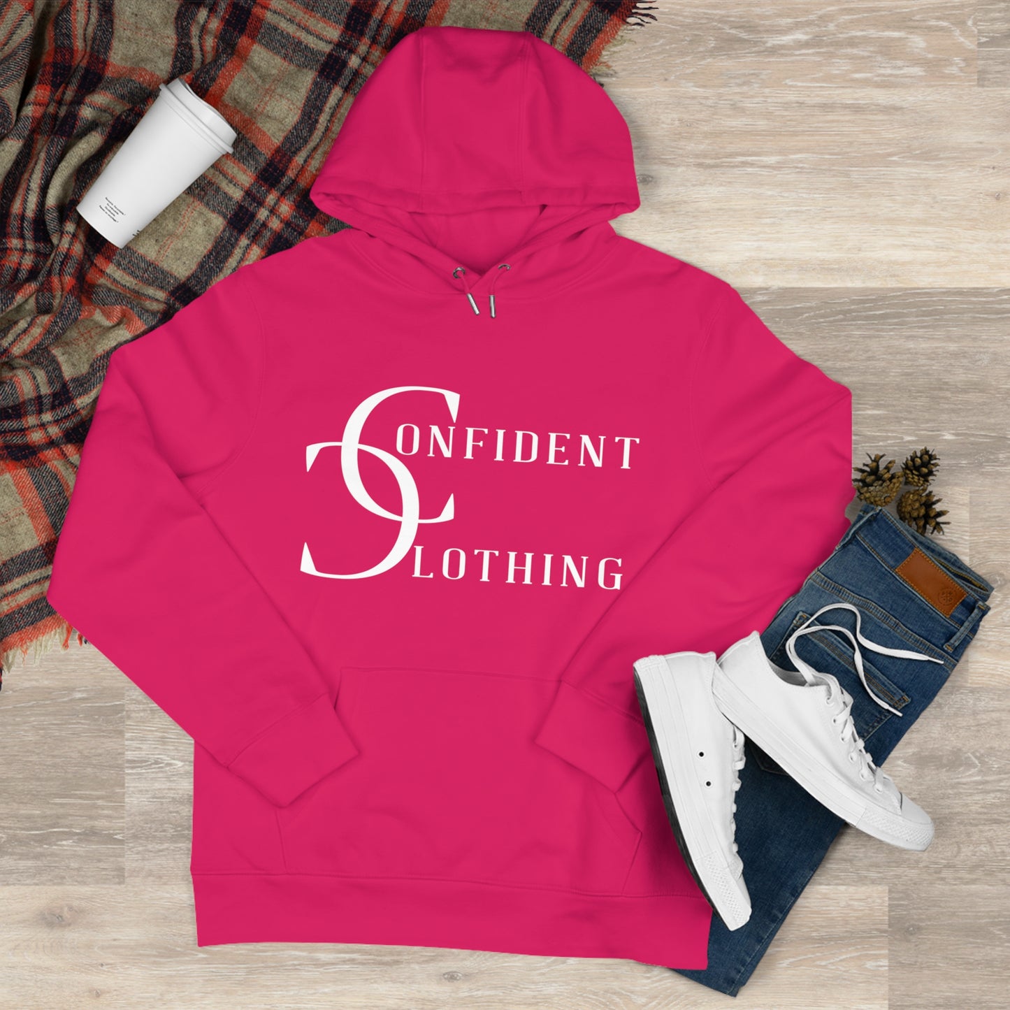 (hoodie unisex) multi-color Confident Clothing Luxury Hooded Sweatshirt (wcc white logo)
