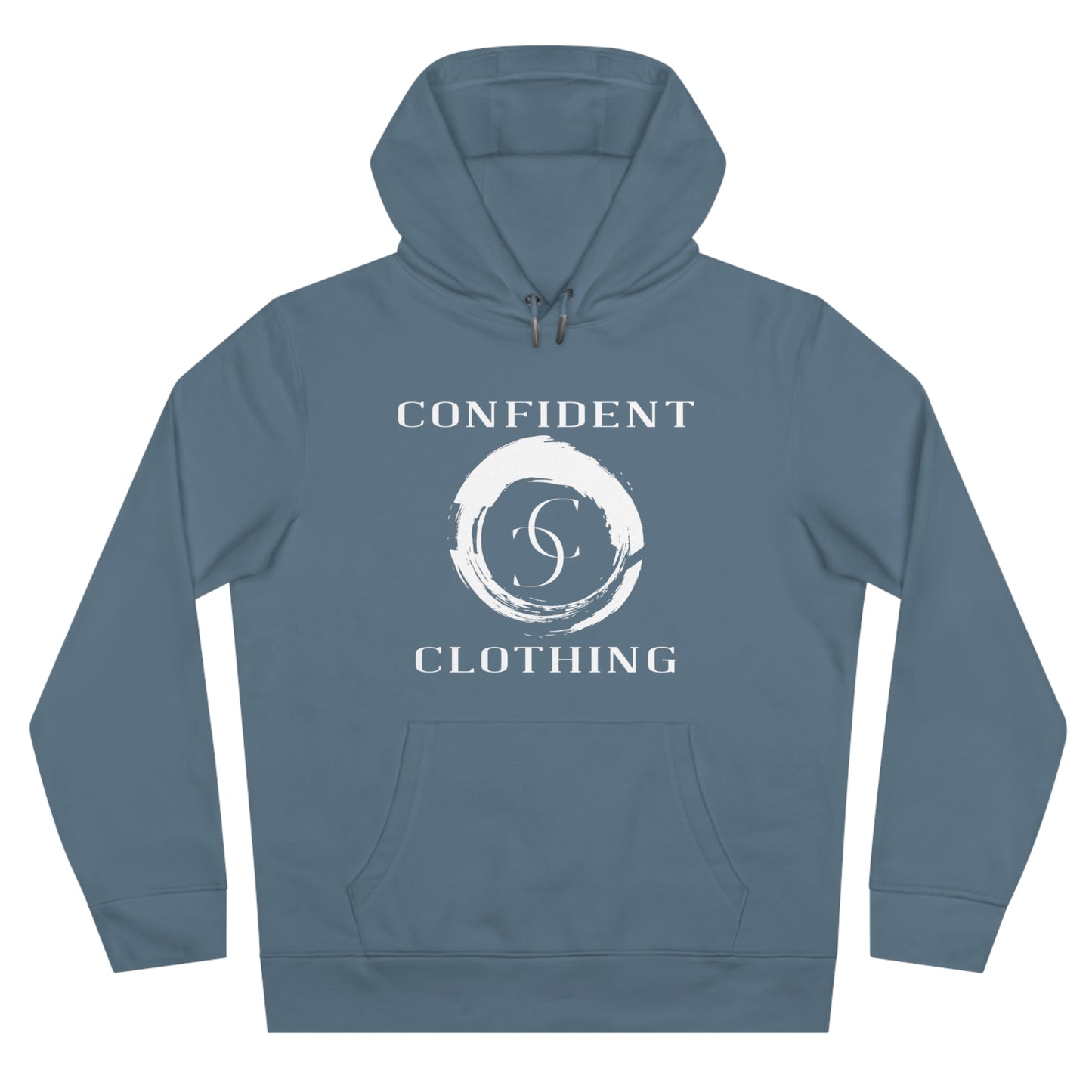 (hoodie unisex) multi-color Confident Clothing Luxury Hooded Sweatshirt (big cc circle white logo)