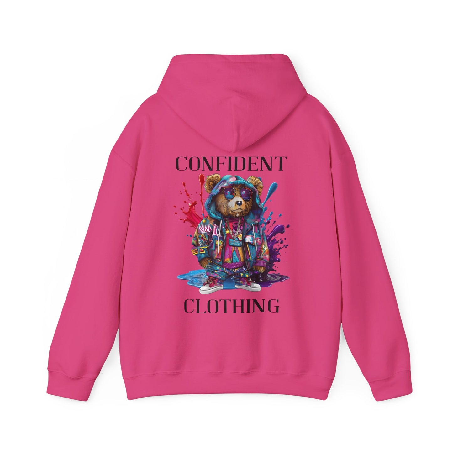 (Unisex) Confident Clothing Luxury Hooded Sweatshirt Urban Bear Collection (I Stay Drip Bear black logo)
