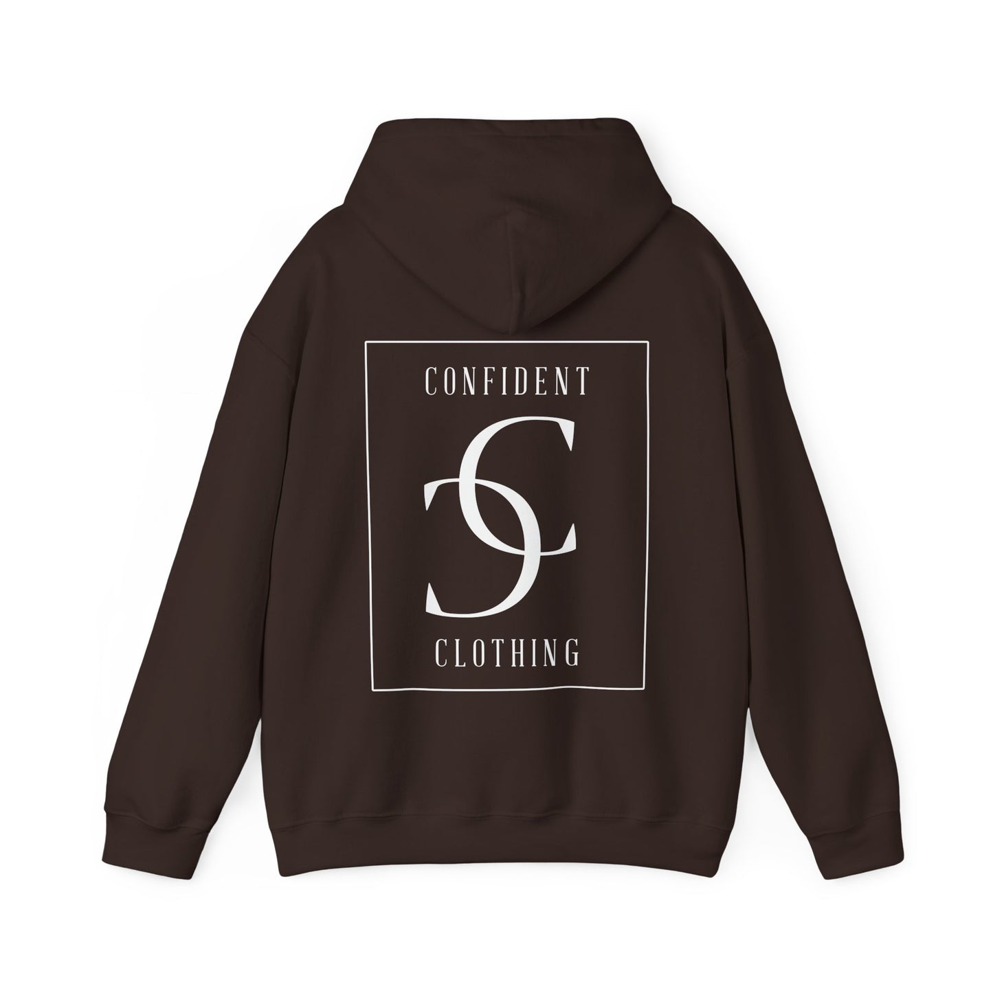 cc (Unisex) multi-color Confident Clothing Luxury Hooded Sweatshirt (frame white logo on back nc)