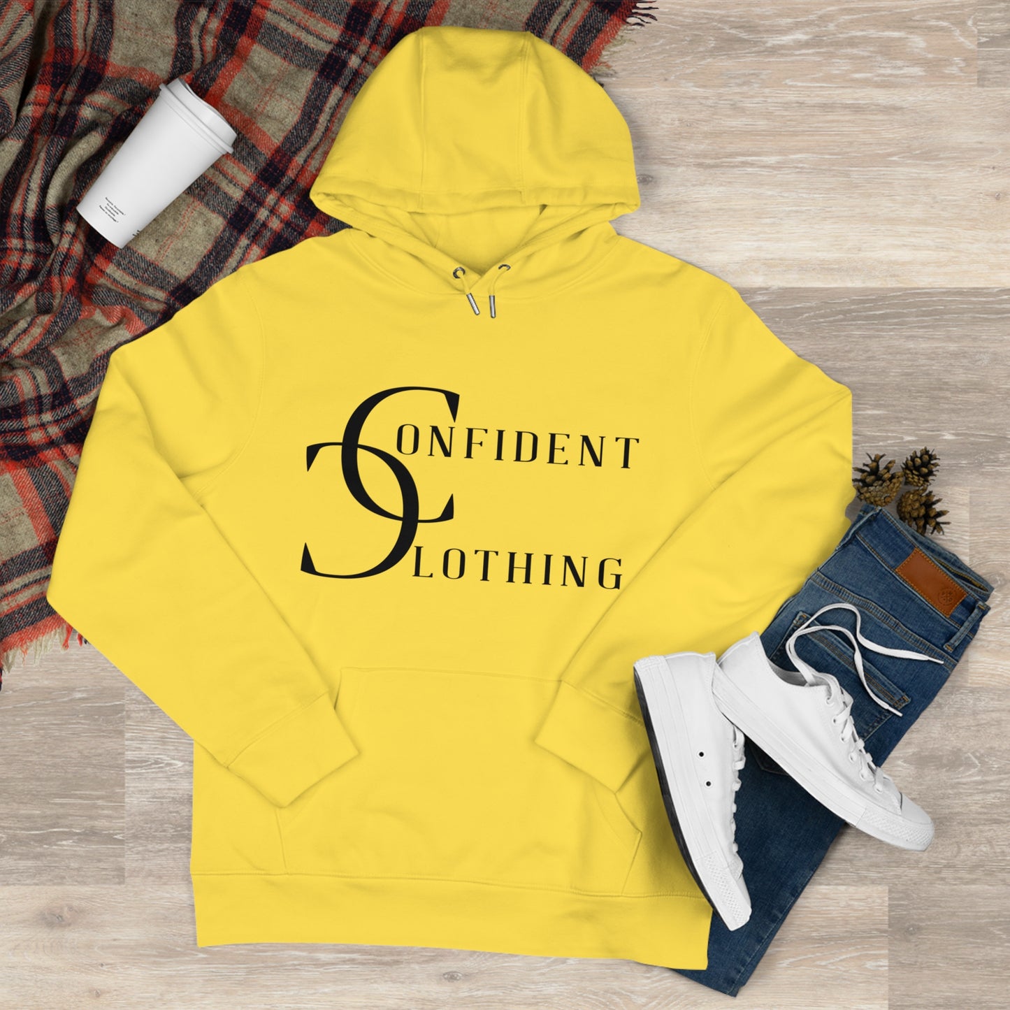 (hoodie unisex) multi-color Confident Clothing Luxury Hooded Sweatshirt (wcc black logo)