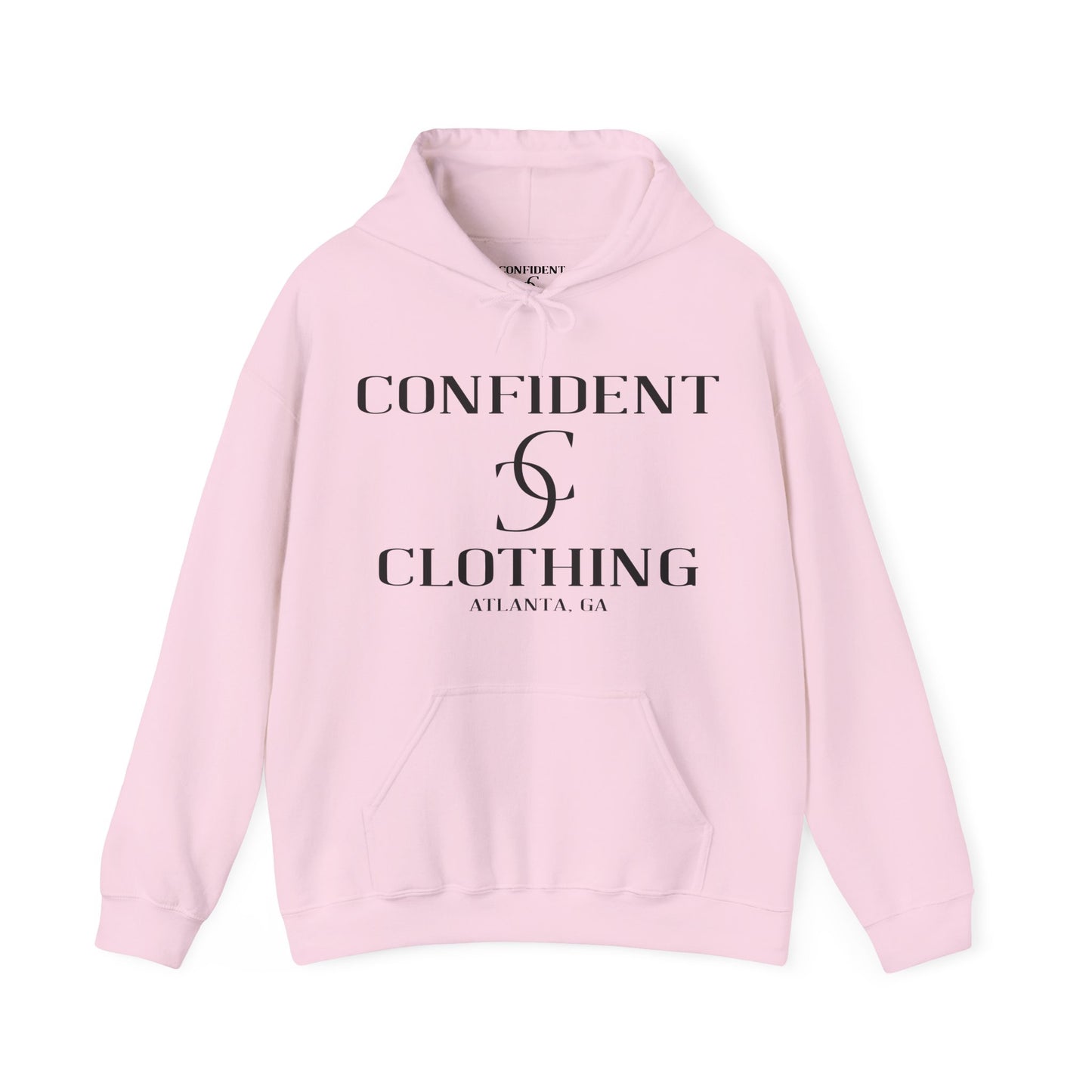 cc (Unisex) multi-color Confident Clothing Luxury Hooded Sweatshirt (black logo)